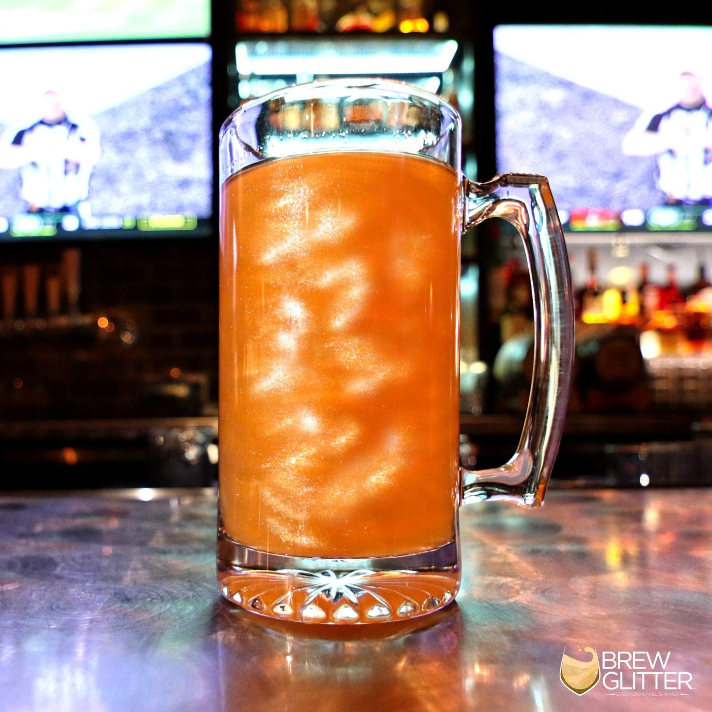 Orange BREW GLITTER Edible Glitter For Drinks, Cocktails, Beer, Garnish Glitter & Beverages | KOSHER & HALAL Certified | 100% Edible & Food Grade | Vegan, Gluten, Nut Free (25g Spray Pump, Orange)