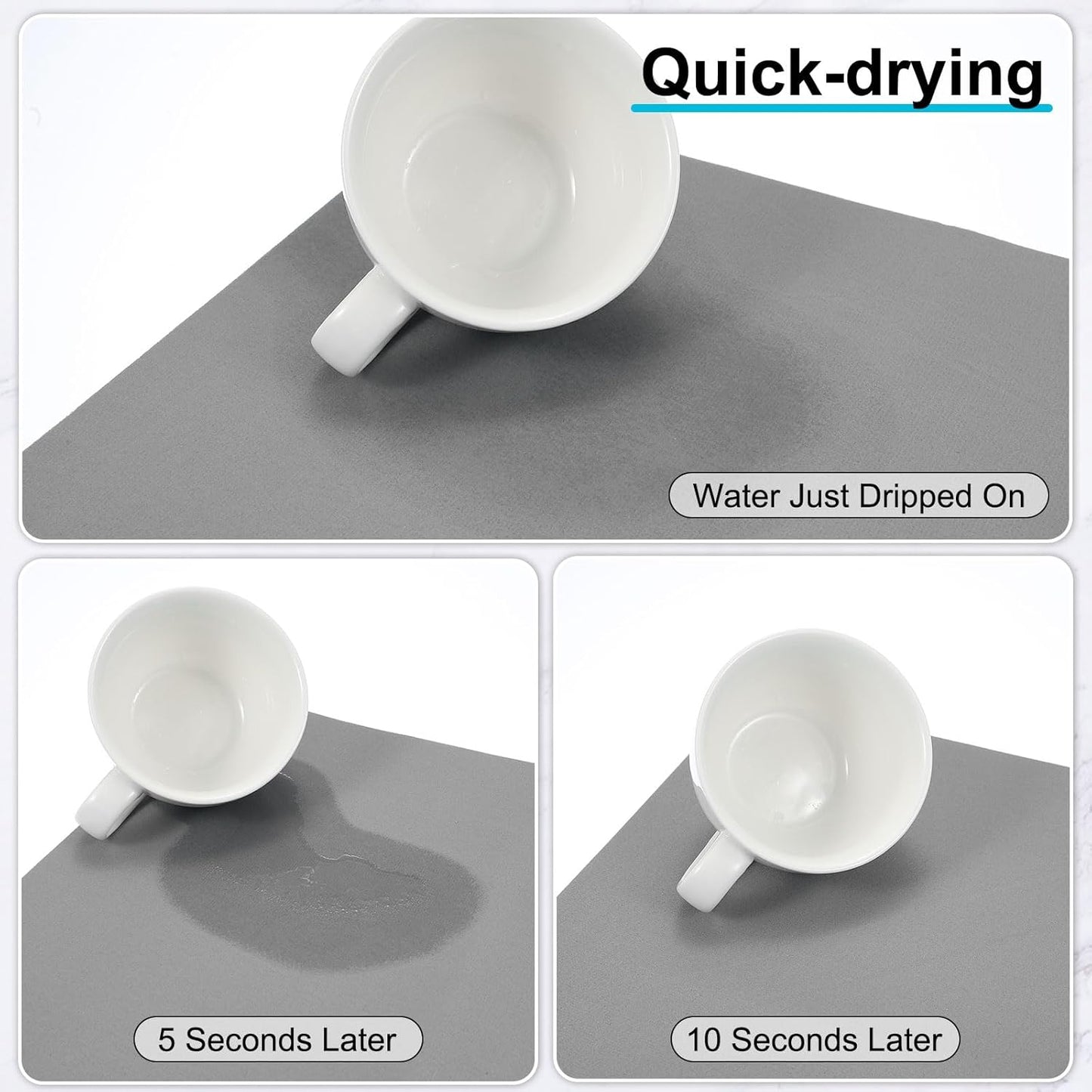 uxcell Silicone Mats for Kitchen Counter, 15.7" x 11.8" Non-Slip Countertop Protector Mat Heat Resistant Coffee Mat Waterproof Table Placemat, Gray