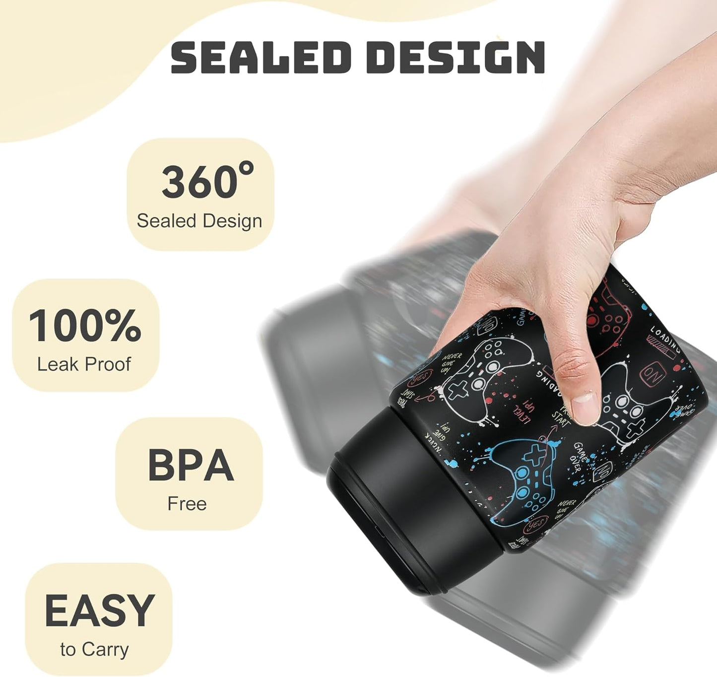 Soup Thermo for Hot Food Kids 16oz Insulated Food Jar Leakproof Thermo Lunch Container for Kids Wide-Mouth Stainless Steel Lunch Box for School with Handle Folding Spoon(3+)