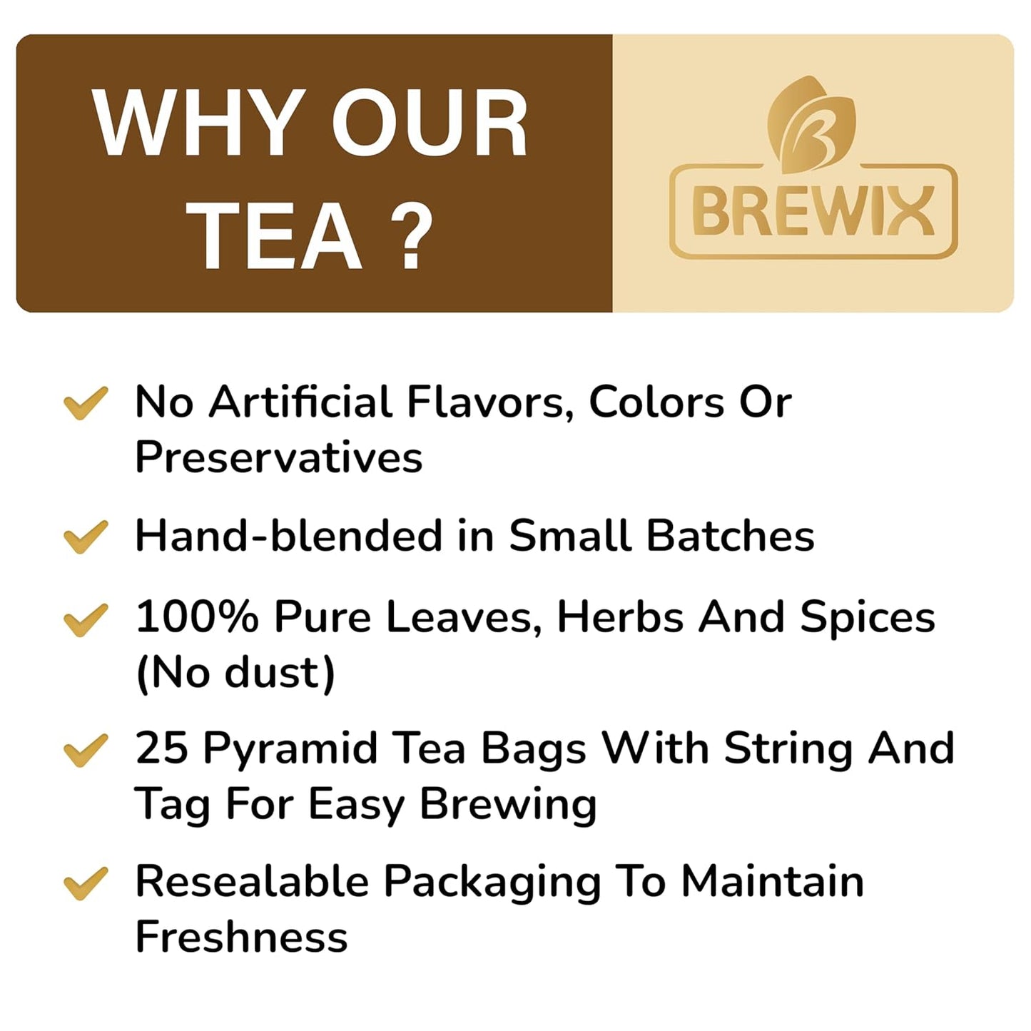 BREWIX, Vanilla Caramel Dessert Tea (25 Pyramid Black Tea Bags) | Naturally Flavored, Caffeinated & Sugar-Free | A Cozy & Indulgent Brew for Anytime Cravings