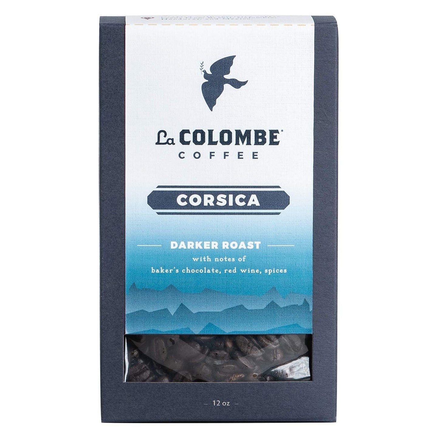 La Colombe Corsica Dark Roast Whole Bean Coffee - 12 Ounce, 1 Pack - Notes of Baker's Chocolate, Red Wine & Spices - Full-Bodied, Chocolatey, Roasty Coffee Beans