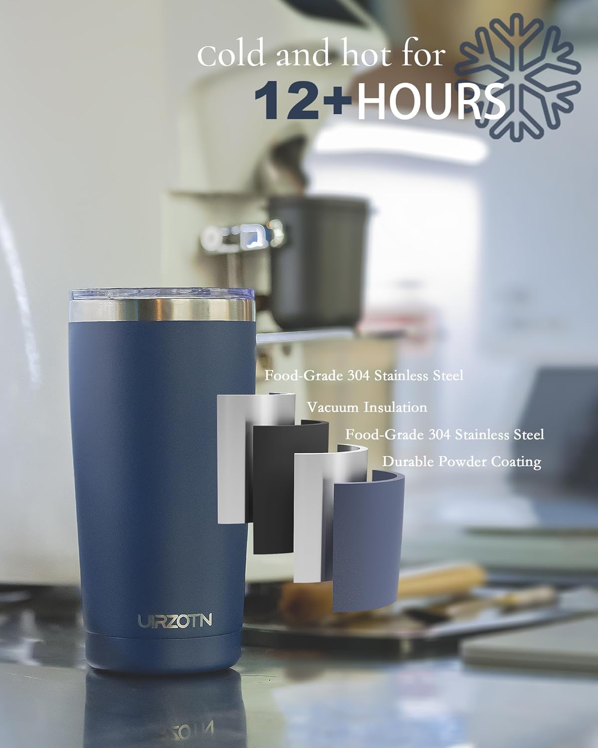 Travel Coffee Tumbler 20oz, Leakproof Travel Coffee Mug with Lid and Straw, Stainless Steel Double Wall Vacuum Insulated Tumbler for Hot/Iced Drinks (Textured Matte, Lilac Pink)