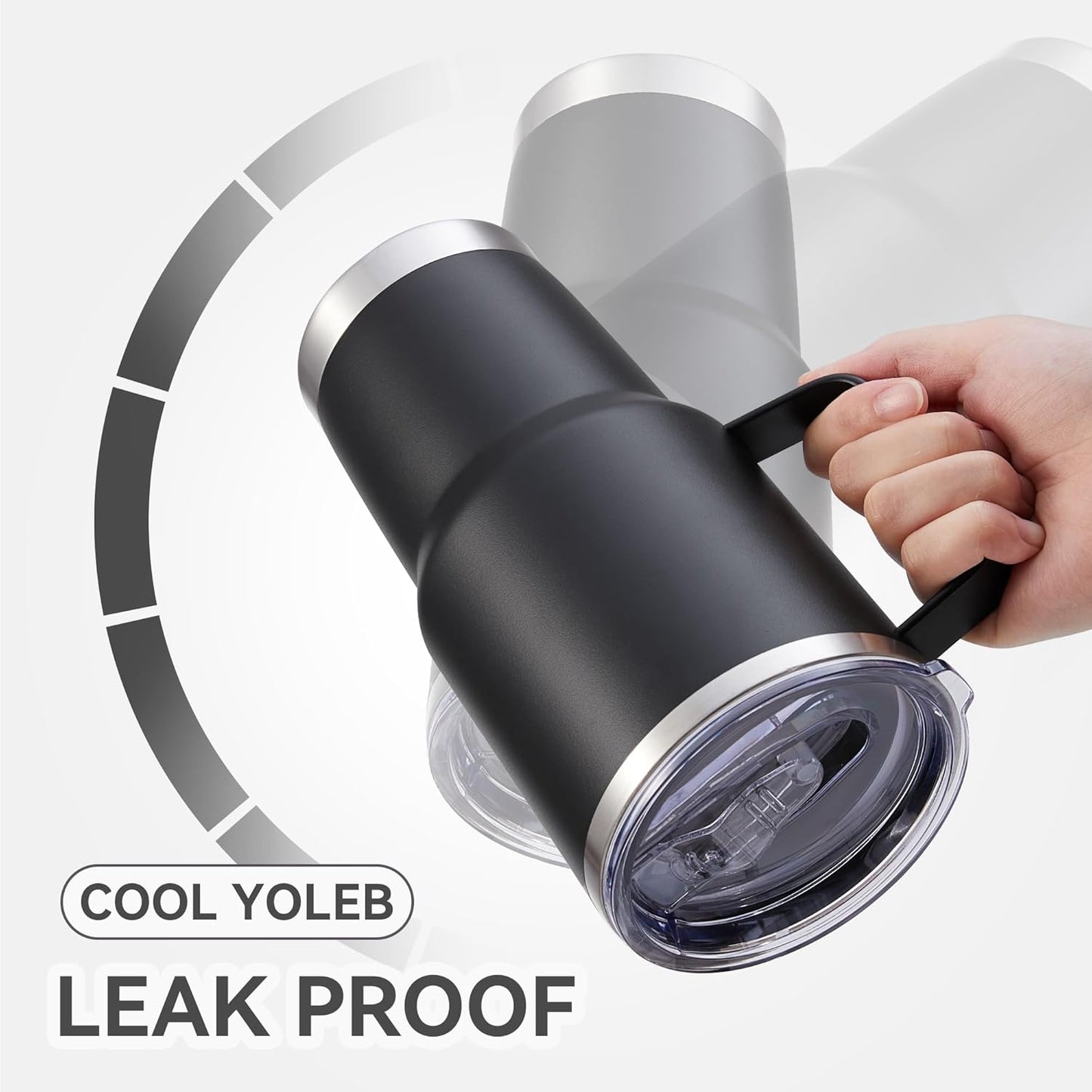 30 oz Tumbler with Handle and Lid, Stainless Steel Tumblers Bulk Double Wall Vacuum Insulated Travel Mug Leak Proof Cup Keep Drinks Cold and Hot Black, 12 Pack