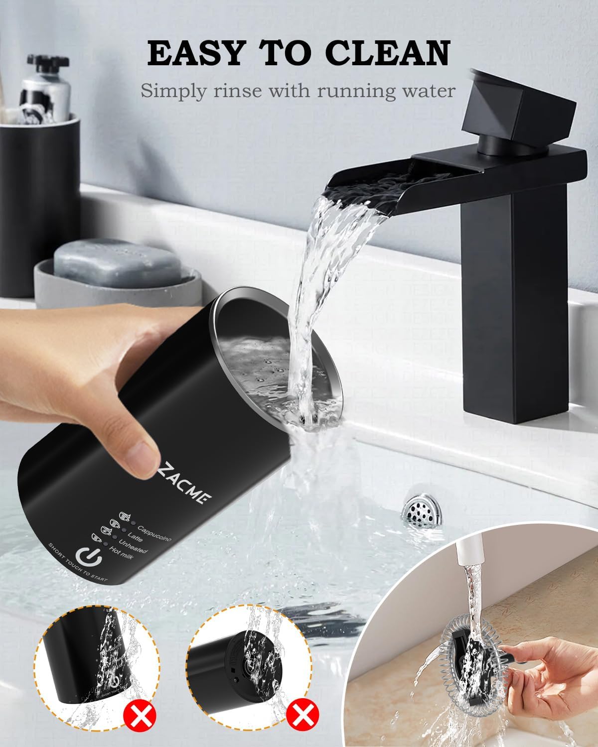 ZACME Milk Frother, 4 in 1 Electric Milk Steamer, Automatic Hot and Cold Foam Maker and Milk Warmer for Coffee, Latte, Cappuccino,Hot Chocolate, Macchiato