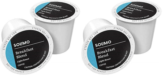 Amazon Brand - Solimo Light Roast Coffee Pods, Breakfast Blend, Compatible with Keurig 2.0 K-Cup Brewers, 100 Count (Pack of 2)