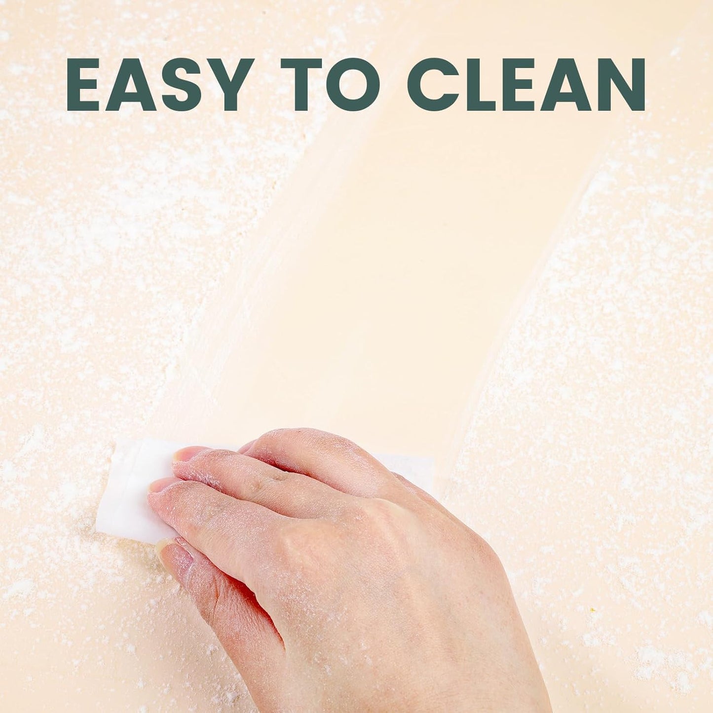 Silicone Baking Mat - Extra Thick Non-Stick Pastry Mat with Measurement Markings, 21"x15" Non-Slip Silicone Pad with Raised Edges（Apricot）