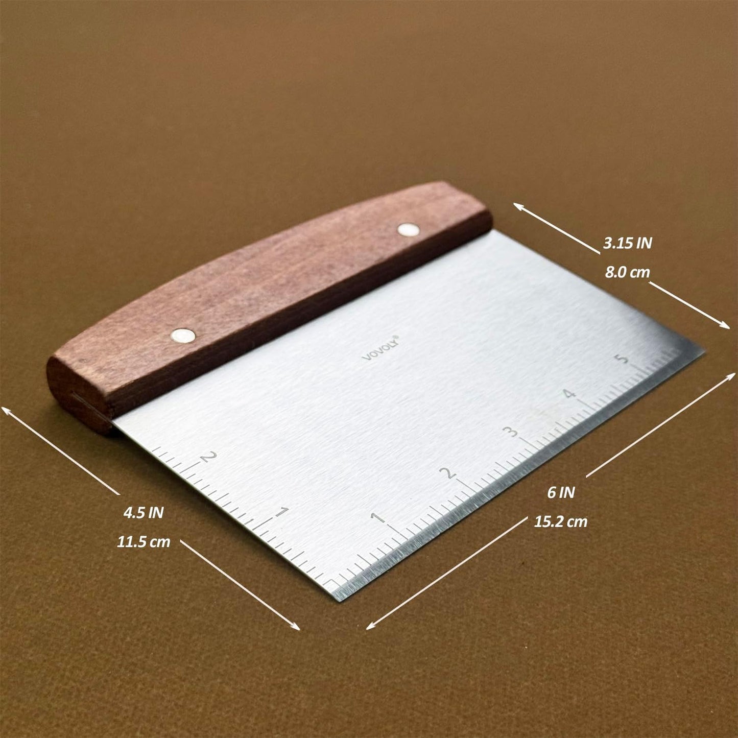 Vovoly Multipurpose Bench Scraper Kitchen Utensil for Flat Top Griddle, Dough Scraper Cutter for Bread and Pizza Cutter - Stainless Steel Metal Griddle Scraper Chopper