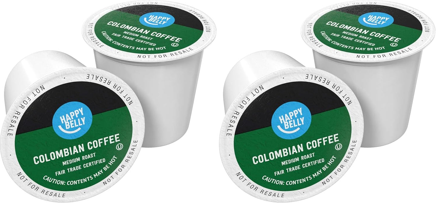 Amazon Brand - Happy Belly Medium Roast Coffee Pods, Colombian, Compatible with Keurig 2.0 K-Cup Brewers, 24 Count (Pack of 2)