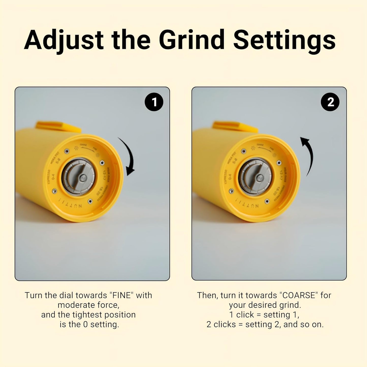 Nuttii Burr Coffee Grinder – Electric, Portable, Small, Quiet Adjustable Mini Conical Burr Coffee Bean Mill, 20 Grind Settings for Espresso, Pour-Over, French Press Moka,for Home Use (Navy Blue)