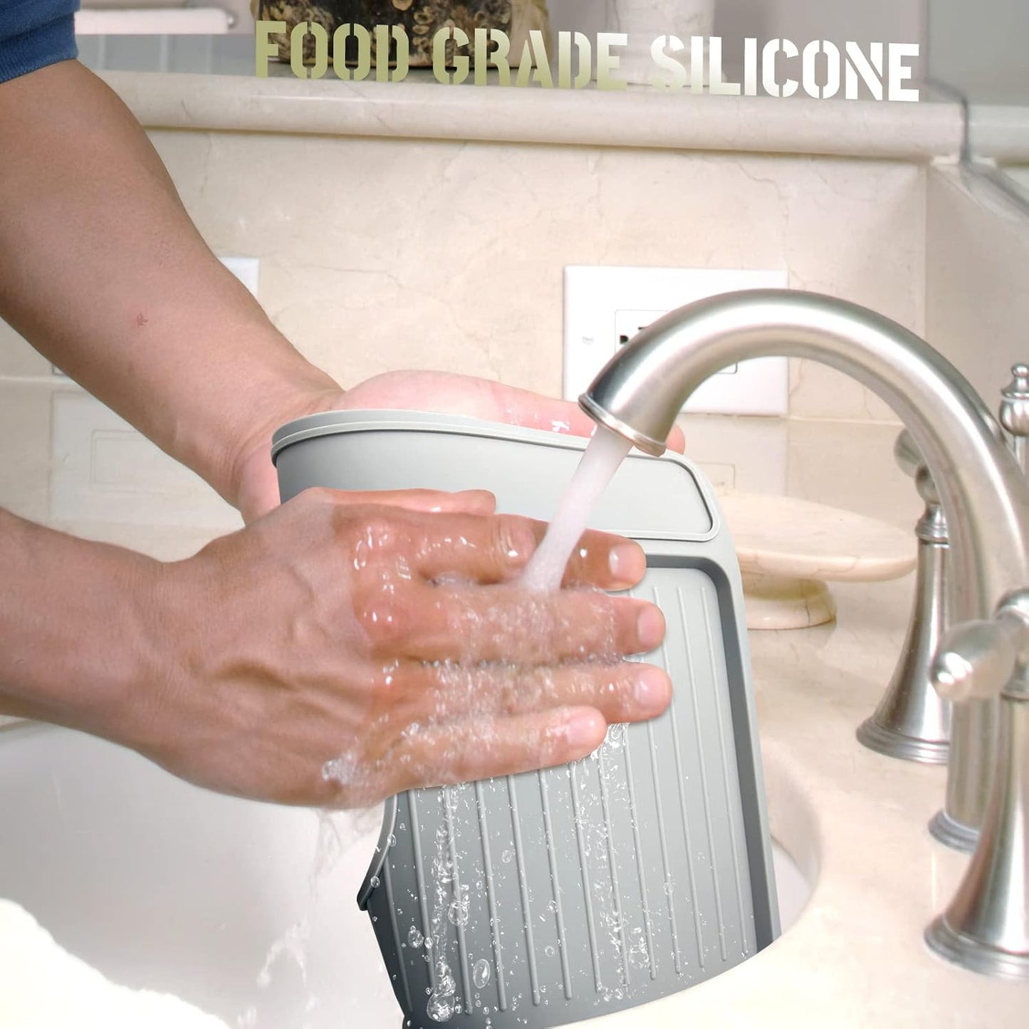 Tamping Mat for Breville 870/880, Espresso Tamper Mat for Barista Touch/Express, Silicone Prevent Scratching, Top Mat for Breville Espresso Machine Accessories, Waterproof Heat Resistant(Grey)