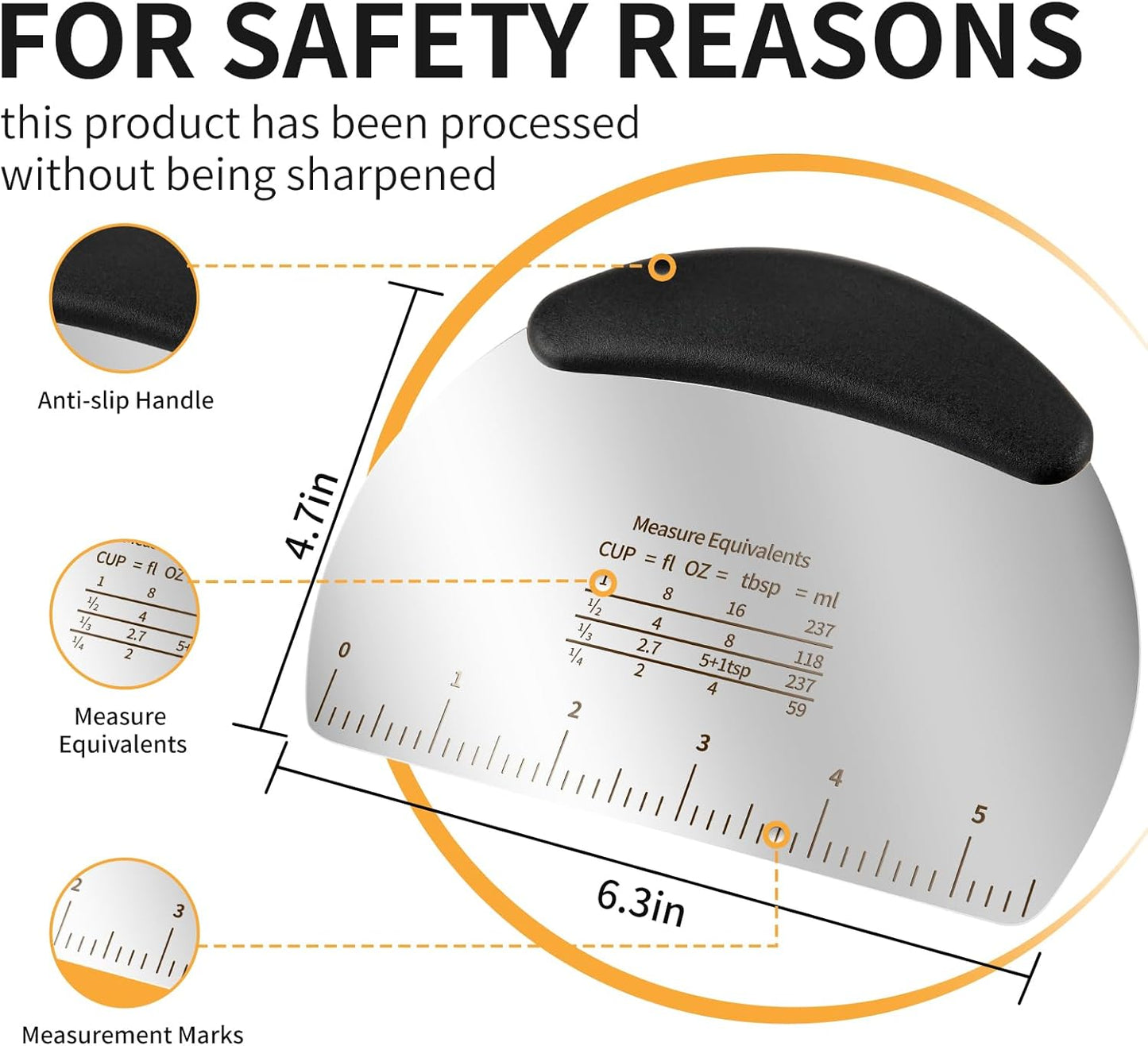 Professional Stainless Steel Dough Cutter and Scraper Combo - 2-in-1 Baking Tool for Bread, Pizza & Pastry | Multi-Use Bench Scraper with Kitchen Utensils Grip (Heavy Duty Dough Tool)