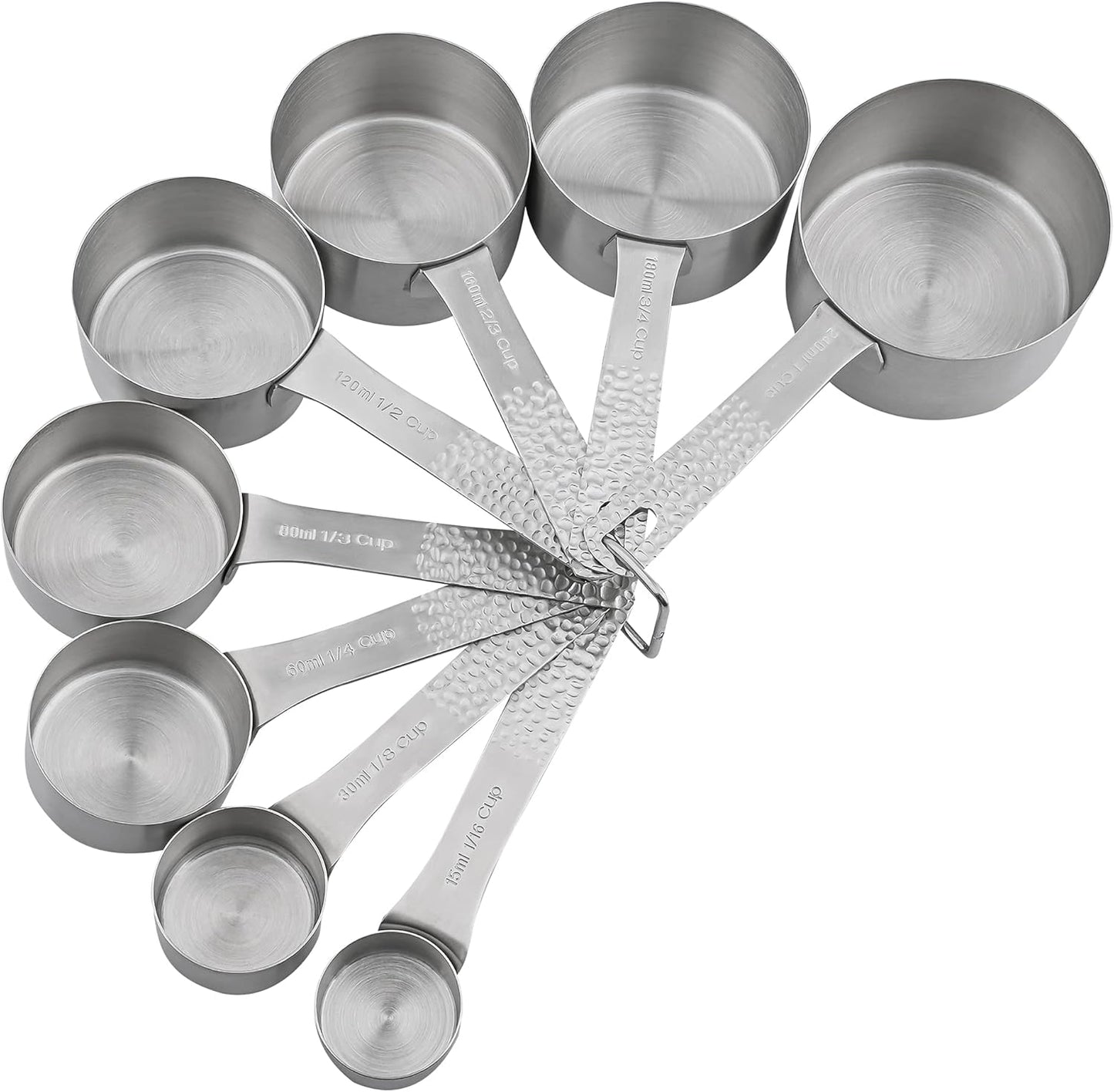 Measuring Cups and Spoons Set 19, Stainless Steel Measuring Cups and Spoons Set for Baking, Metric &US Metal Kitchen 8 Measuring Cup & 9 Measure Spoon & Equivalents & Leveler Set