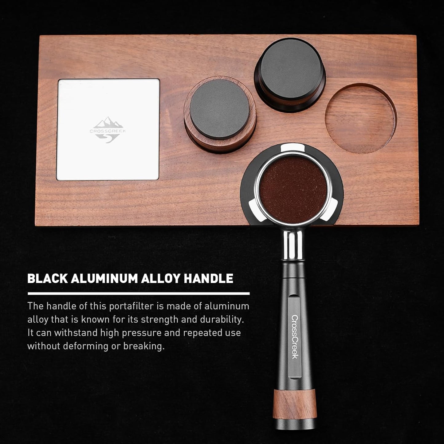 54mm Espresso Bottomless Portafilter with 3 Ear | Stainless Steel Basket and Black Aluminum Alloy Handle | Fits 54mm Breville/Sage Barista Espresso Machine | Espresso Accessories