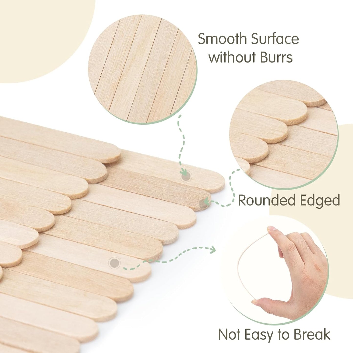 WISYOK 600 PCS Coffee Stirrers, 5.5 Inch Premium Birch Wood Sticks, Smooth Round Ends, Splinter-Free Disposable Stir Sticks for Coffee, Cocktails, Office, Home, Coffee Bars