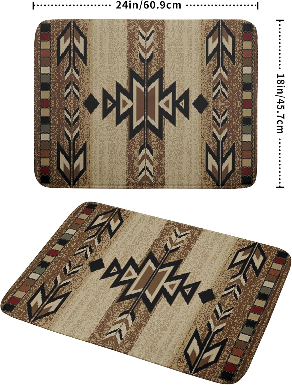 Giwawa 18"x24" Southwestern Dish Drying Mat Rustic Brown Tribal Ethnic Large Dish Drainer Mats Antique Native American Absorbent Microfiber Dish Drying Pad for Kitchen Countertop Decor