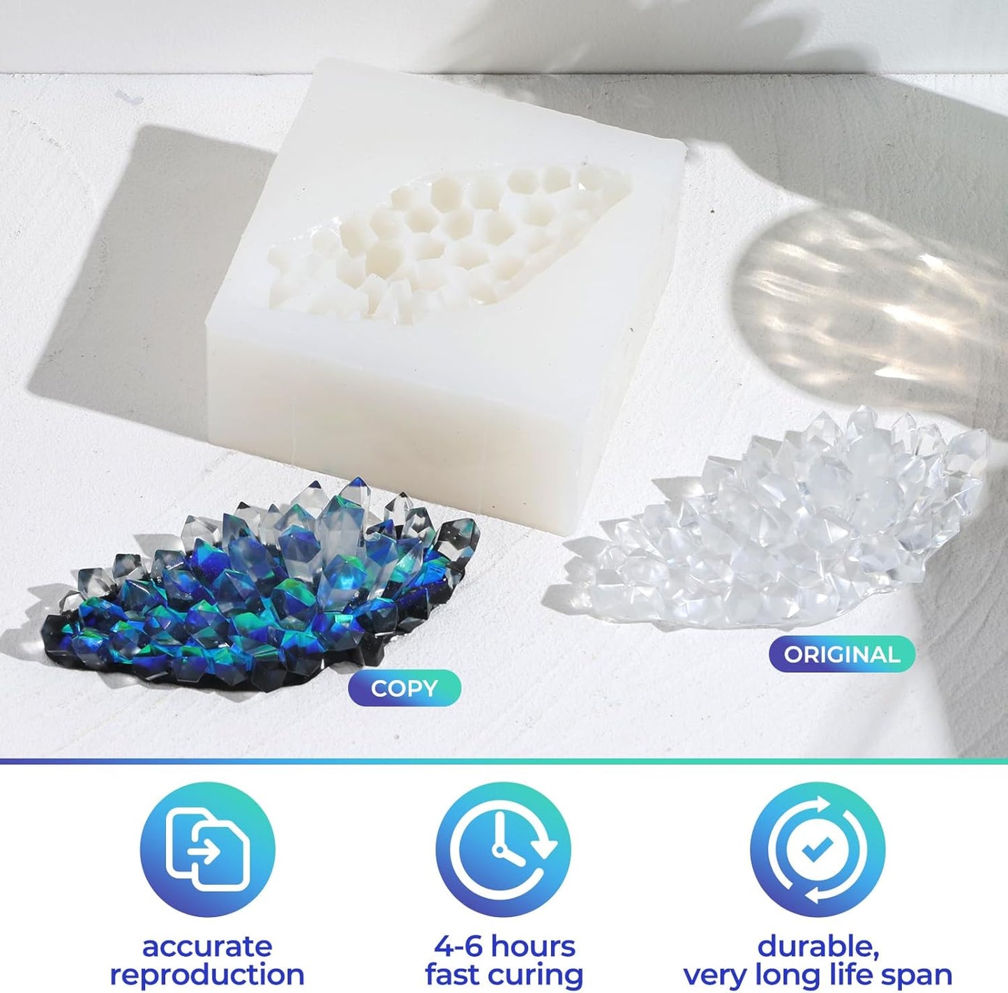 LET'S RESIN Silicone Mold Making Kit Liquid Silicone Rubber 140oz/1 Gallon Translucent Clear Mold Making Silicone-Mixing Ratio 1:1-Molding Silicone for Resin Molds,Silicone Molds Maker DIY Making