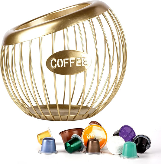 Stainless Steel Cup Coffee Basket pods holder Sturdy for Home or Office Kitchen Counter Organizer Espresso Capsule (GLOD)