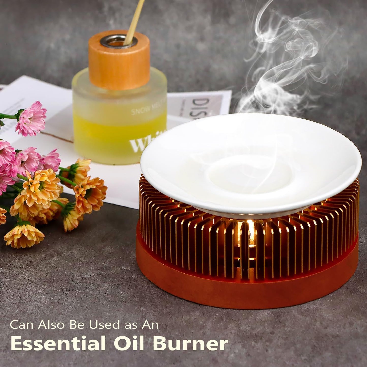 KAYCROWN Teapot Warmer, Tea Warmer with Tealight Holder, Teapot Heater for Heating Tea, Coffee, Milk, Food, Aluminum Alloy, Rose Gold