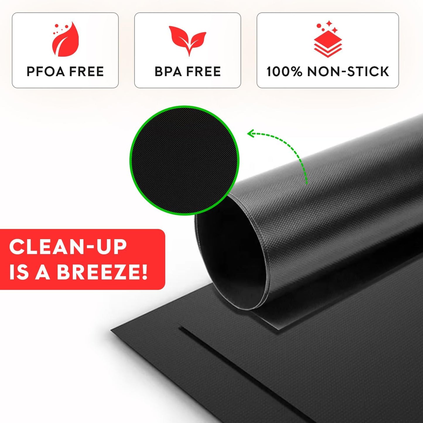 BBQ Grill Mat Set of 3-100% Nonstick Large Grilling Sheets - Heavy Duty Cooking Mats for Outdoor Grill Charcoal, Gas or Electric - Reusable, Extra Thick and Easy to Clean - 15.75 x 13