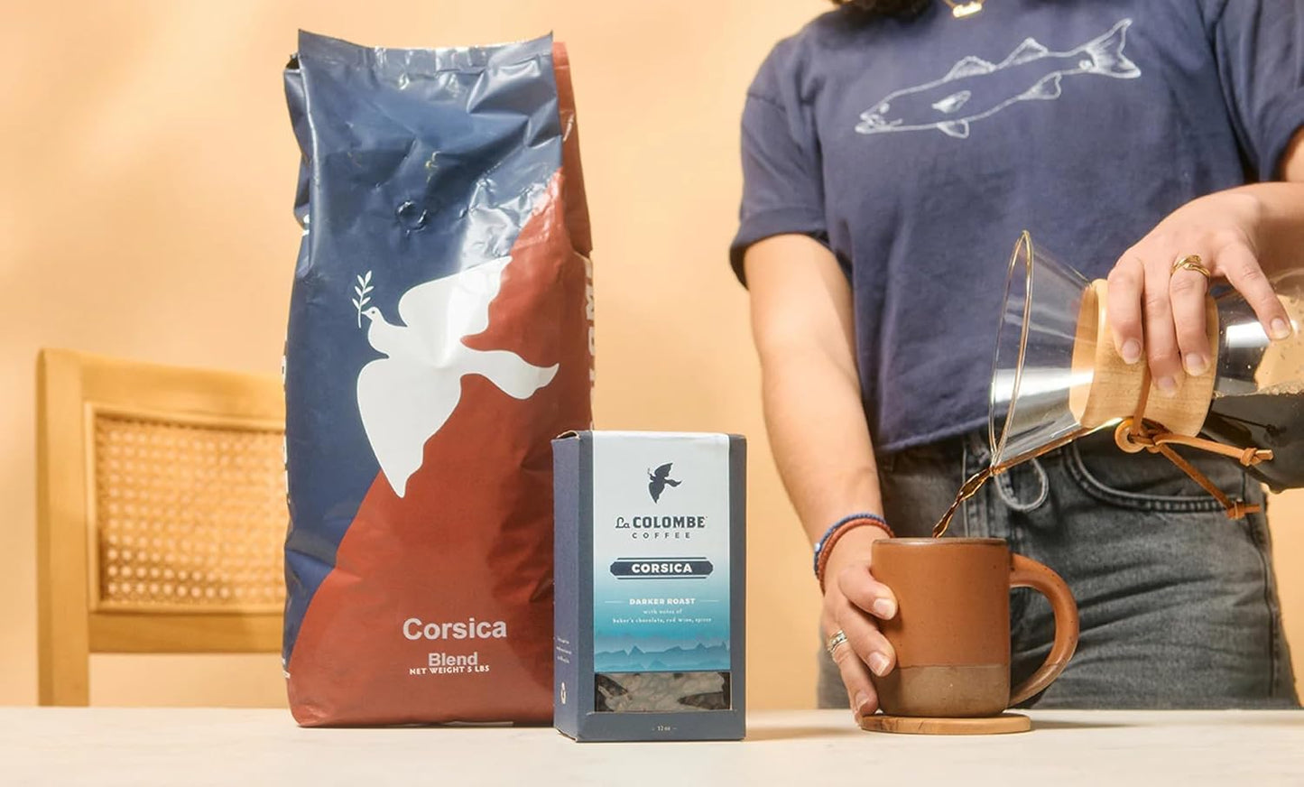 La Colombe Corsica Dark Roast Whole Bean Coffee - Notes of Baker's Chocolate, Red Wine & Spices, 5 Pound (Pack of 1)