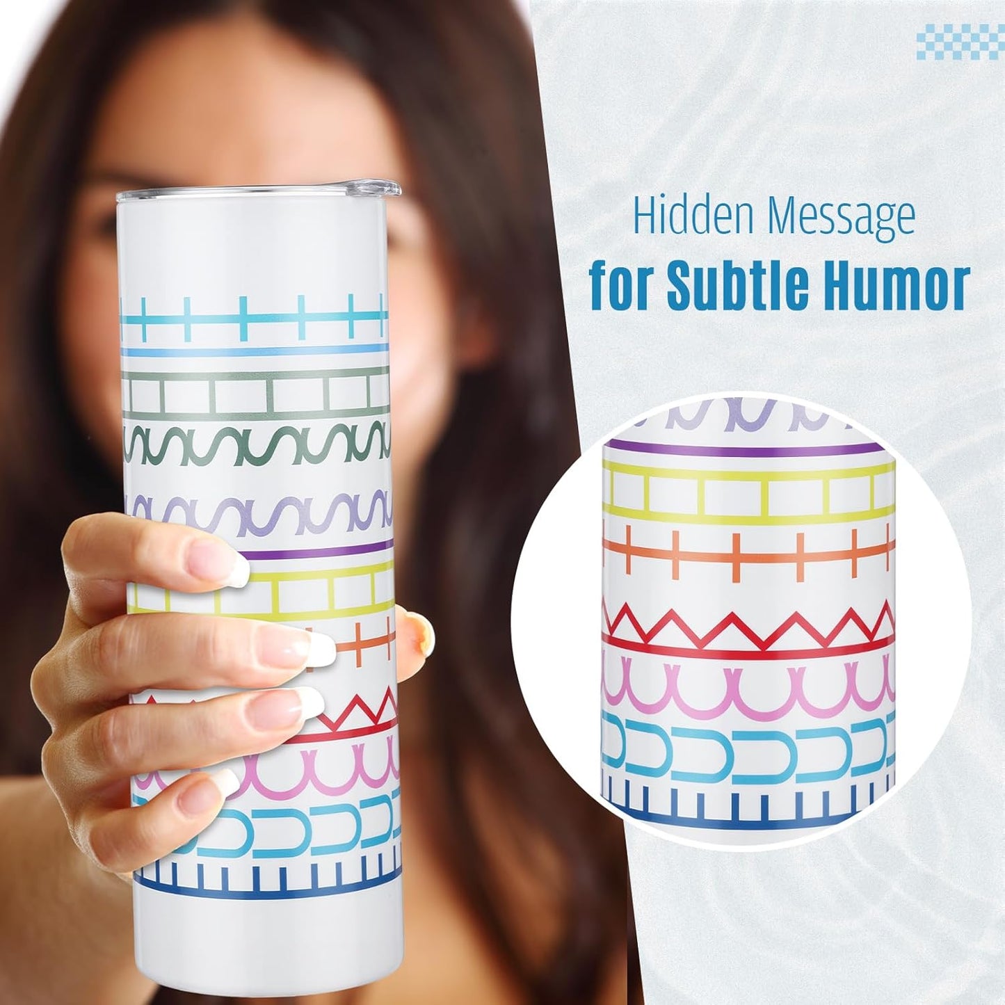 Geiserailie Hidden Message Tumbler Coffee Travel Insulated Mug Skinny Tumbler with Lid and Straw Gift Cup for Bestie Friend Coworker(20 oz)