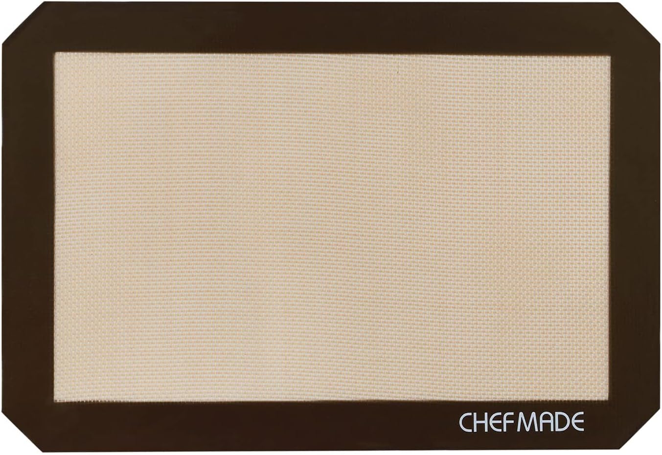 CHEFMADE 13-Inch Silicone Baking Mat with Measurements, Non-stick Heat Resistant Rolling Dough Mat, for Pastry,Pizza, Fondant and Pie Crust Making 8.6" x 12.6" (Brown)