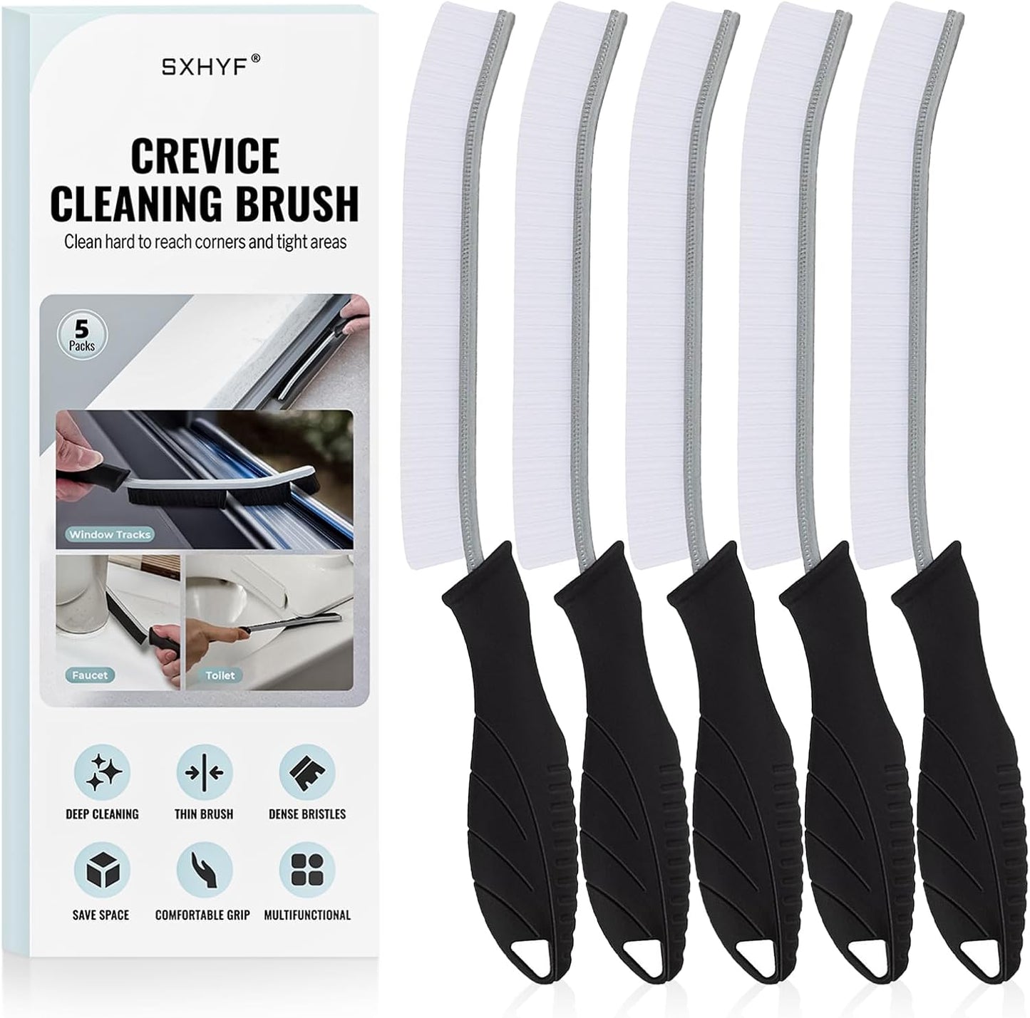 SXhyf Cleaning Brush - Hard Bristle Crevice Cleaning Brush, Multifunctional Gap Scrub Brush, Kitchen Essentials, Bathroom Cleaner Tools for Household Use, Home, Window, Toilet, Stove