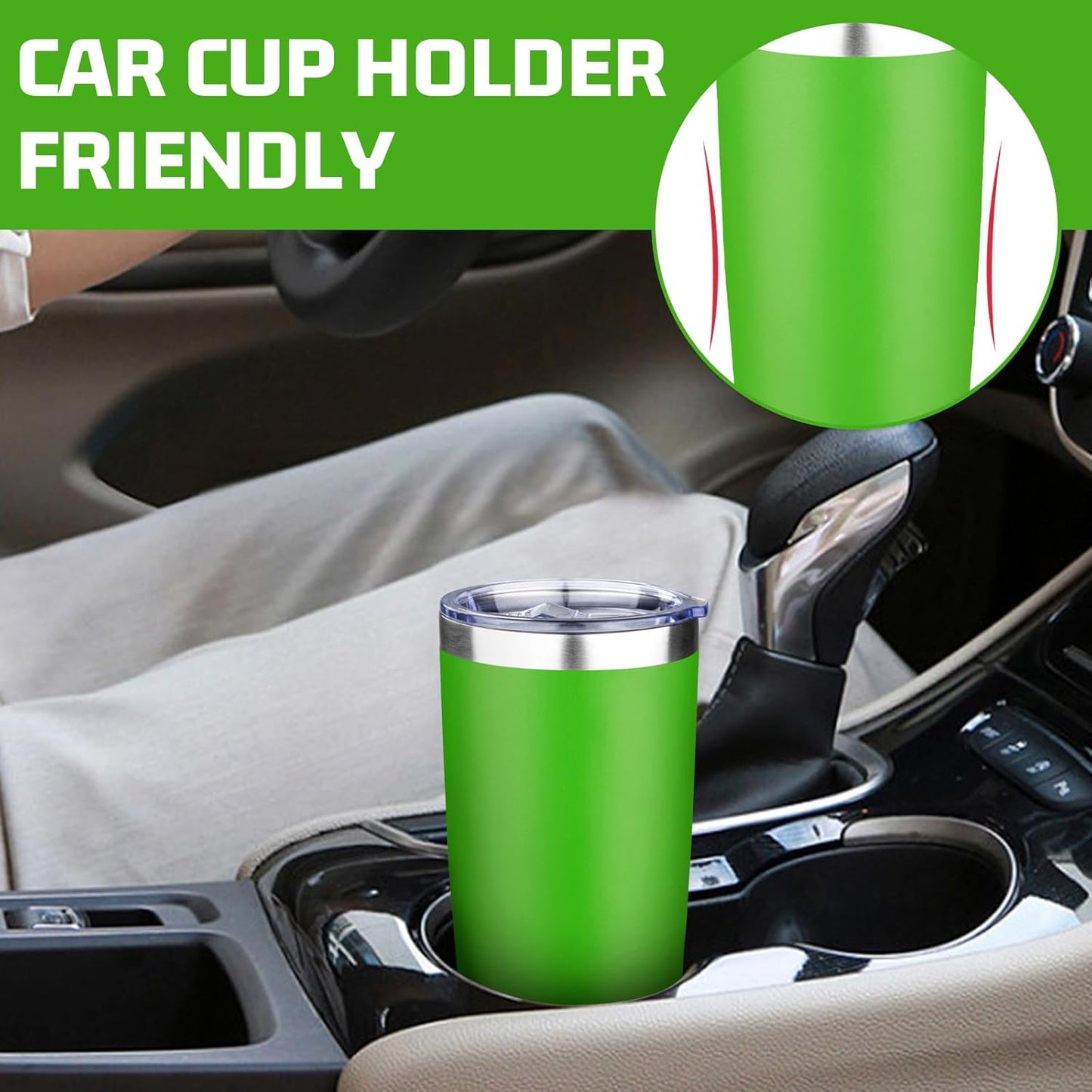 20oz Tumbler with Lid Double Wall Vacuum Insulated Travel Coffee Mug Stainless Steel Thermal Cup Powder Coated Sturdy Coffee Tumbler Bulk for Hot and Cold Beverages (Multicolor-1,6)