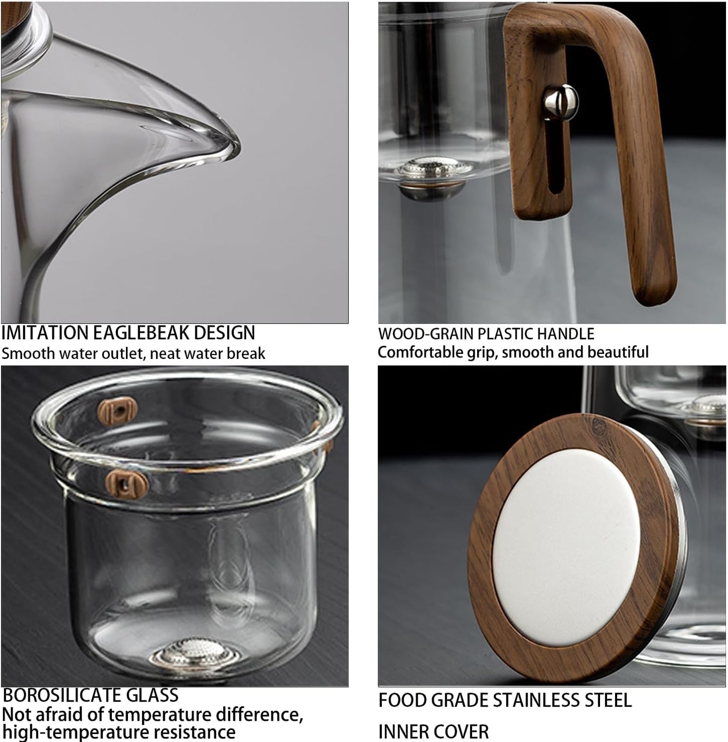 Enchanti Tea Pot, 800ML Witchcraft Magic Glass Teapot with Infuser Strainer and Lid for Loose Leaf Tea Herbal, Magnetic Water Separation Tea Maker Kettle Clear Enchantipot