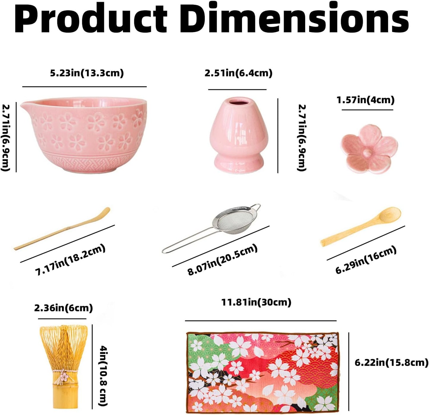 8 PCS Matcha Whisk Set, Ceramic Matcha Set, Includes Bowl, Matcha Whisk Holder Matcha Bamboo Whisk, Scoop, Sifter, Unique Gift for Matcha Lovers (B)