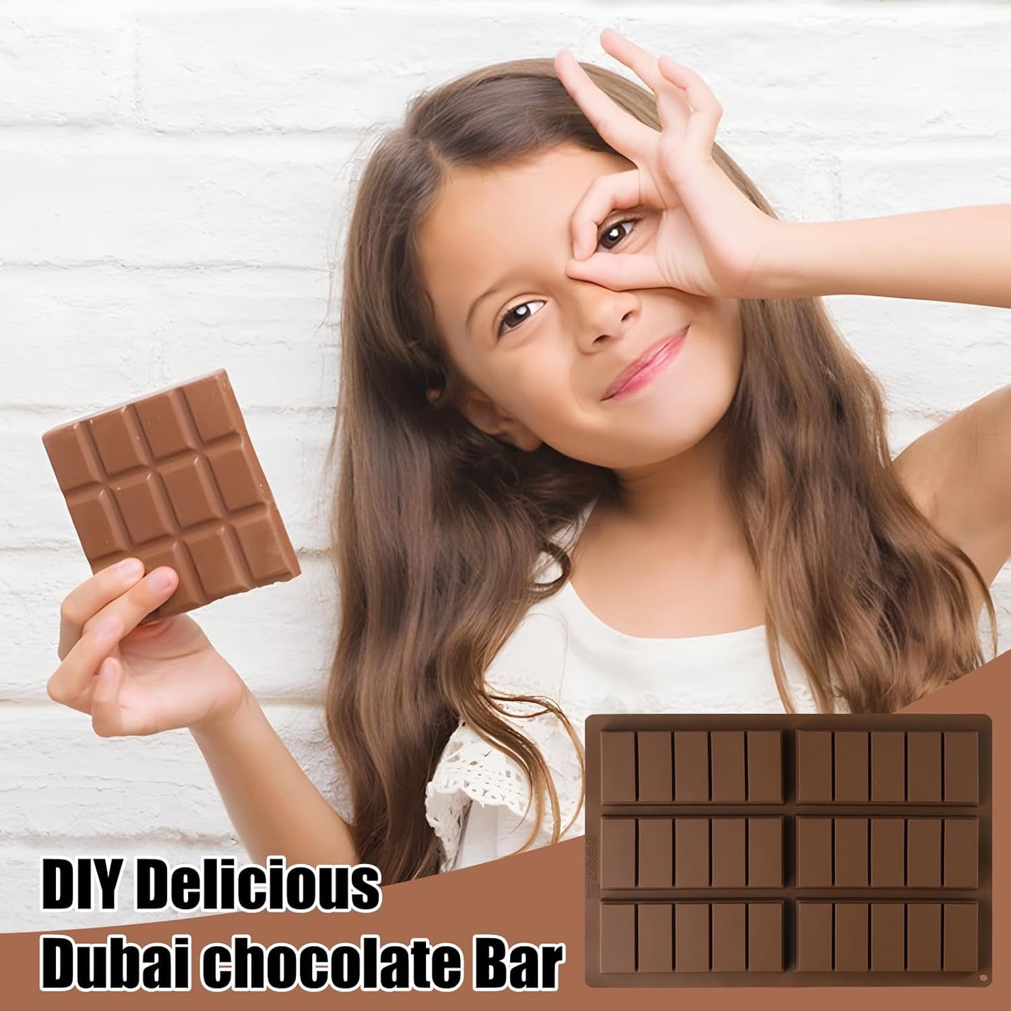 2 PCS Chocolate Molds, Candy Bar Mold, Silicone Deep Chocolate Bar Mold, Non-stick Eusable High and Low Temperature Resistant for Home-Made Chocolate (Rectangle)