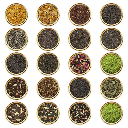 VAHDAM, World Top 20 Tea Sampler - Black, Green, Chai, Herbal & More | Assorted Loose Leaf Gift Set Variety Pack | Tea Gift Ideas for Women & Men