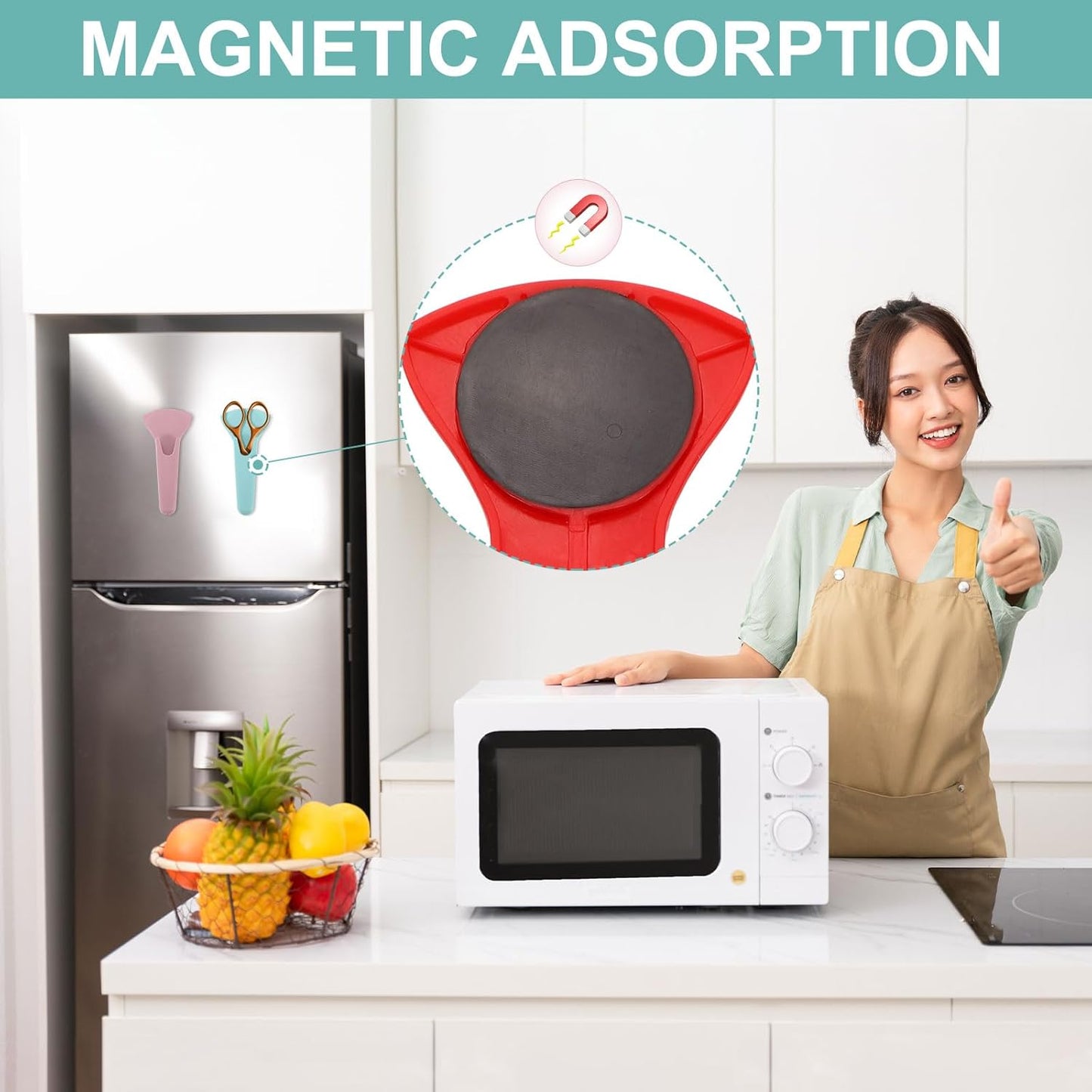 uxcell 2 Pcs Magnetic Scissor Holder, 7.48" x 3.46" Plastic Scissors Cover Durable Waterproof Protector Portable with Round Magnetic Absorber for Kitchen Shears, Black