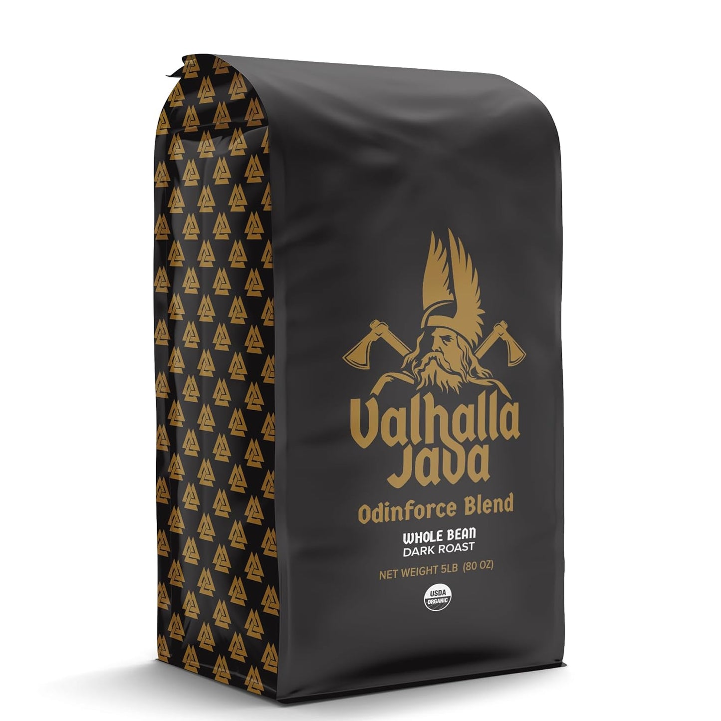 Death Wish Coffee, Valhalla Java Whole Bean Coffee, Fair Trade and USDA Certified Organic - 5 Lb Bag