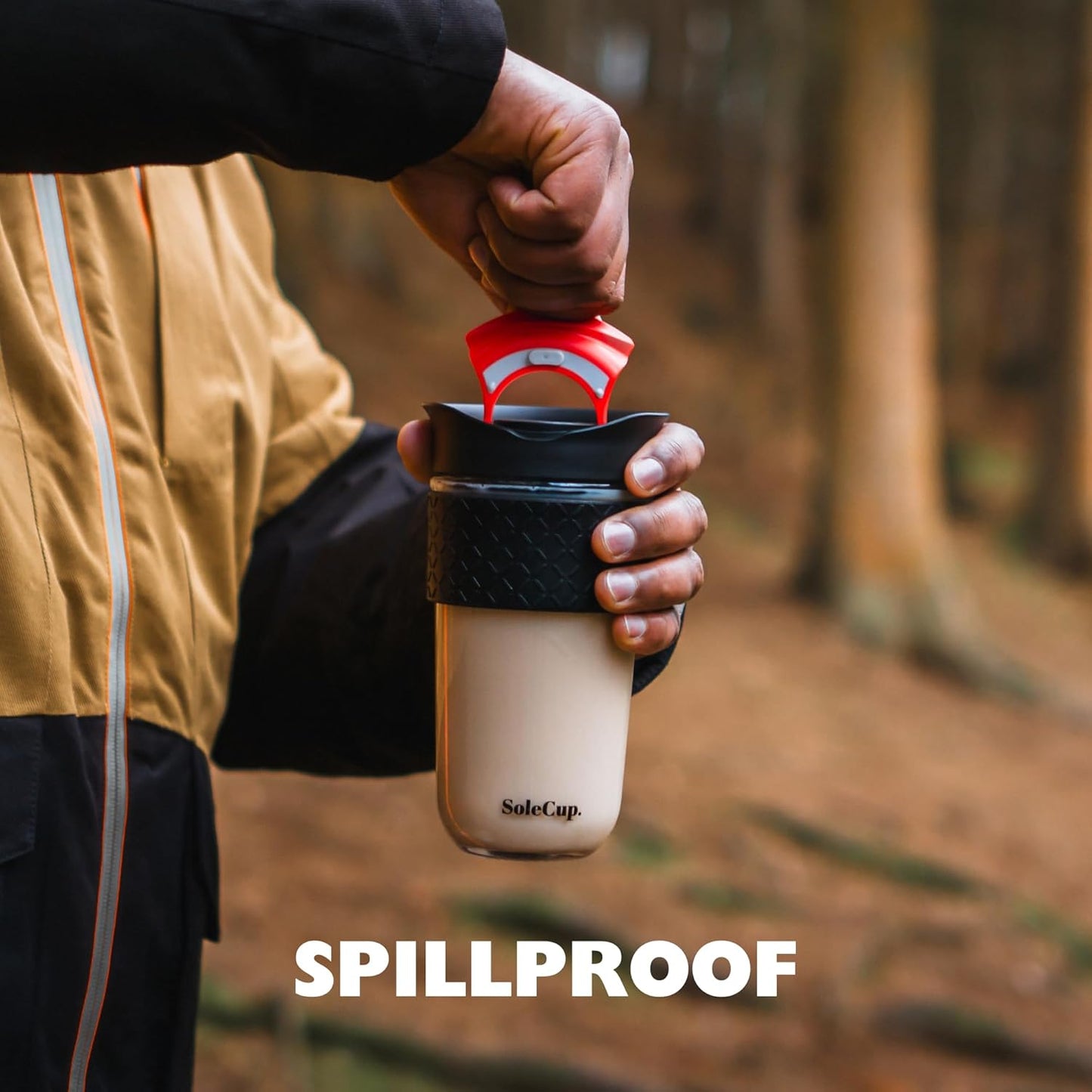 Large Travel Mug Loose Tea Infuser - Detachable Tea Strainer with Spill Proof Lid - 18oz/530ml BPA-Free Reusable Glass Travel Coffee Cup with Silicone Band (Pink) (Ice Cream)