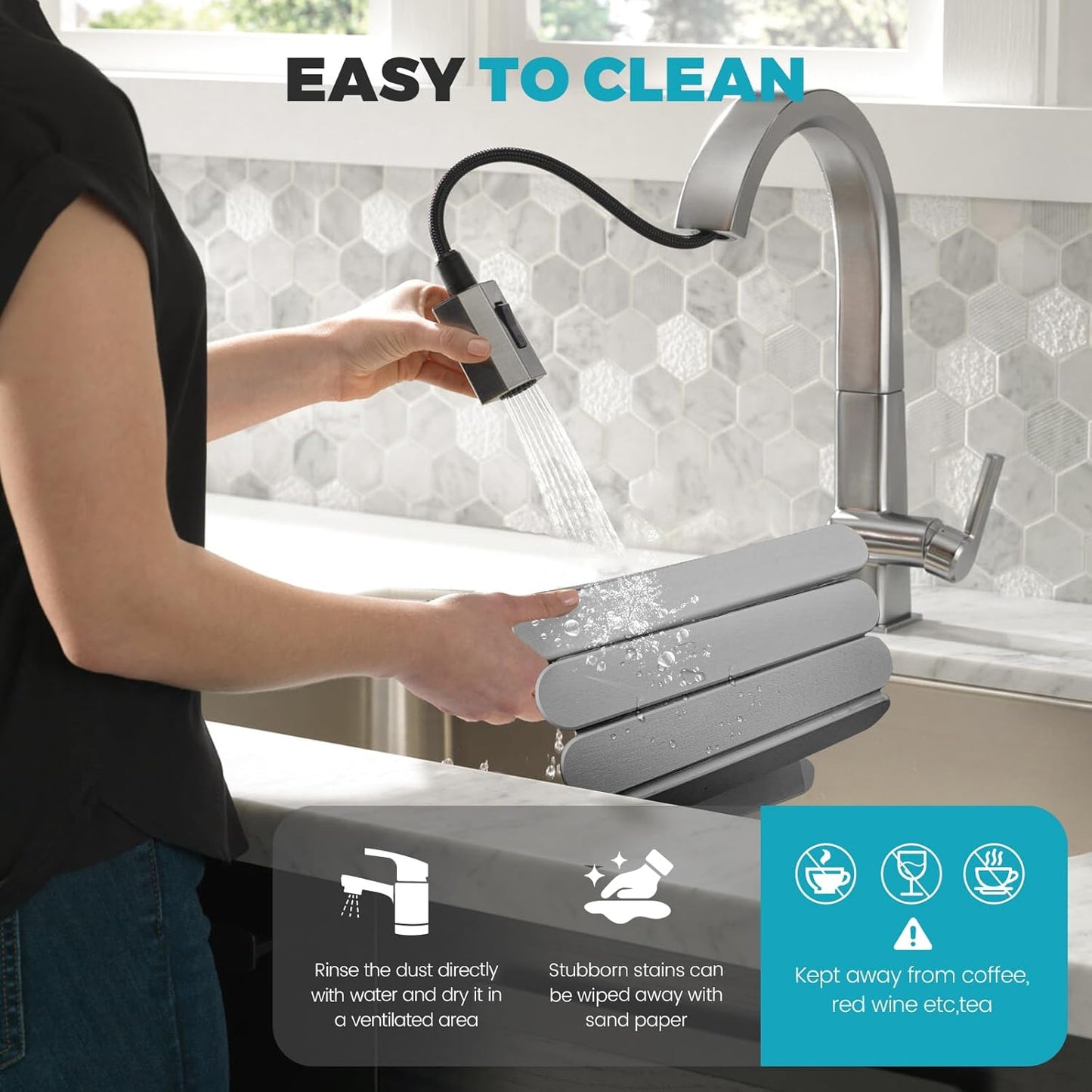 Extral Large Quick Dry Stone Drying Mat for Kitchen Counter,24"(L)x16"(W) Collapsible Eco-Friendly Absorbent Diatomaceous Earth Mat for Dishes Cups,Dish Drying Mats (Medium gray-Ellipse, 24x16 inch)