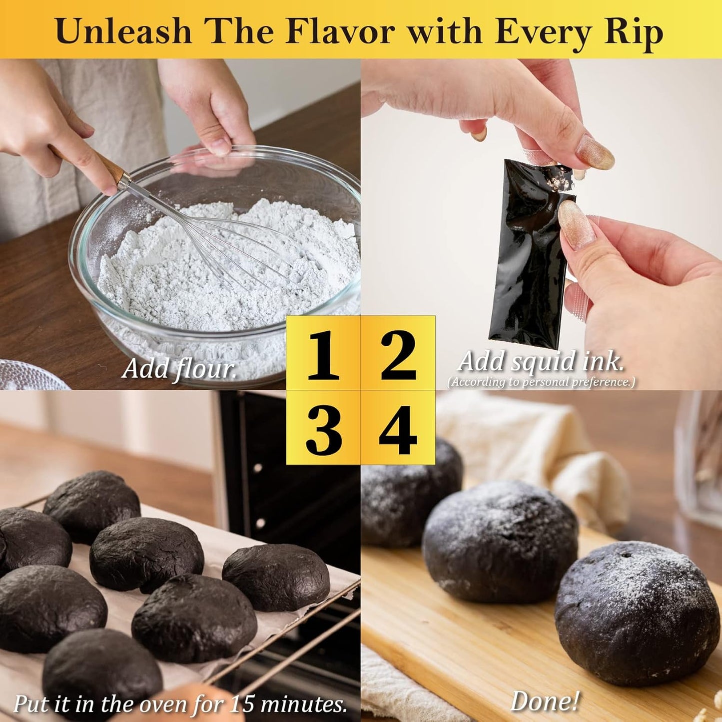 (5g x 20 Pack) Black Hut Squid Ink, Food Coloring Tinta Calamari for Rice Noodles Pasta Spaghetti Risotto, Cuttlefish Ink for Baking mix, Halal Certificate, Contains Molluscs, 3.53 oz / 100 g