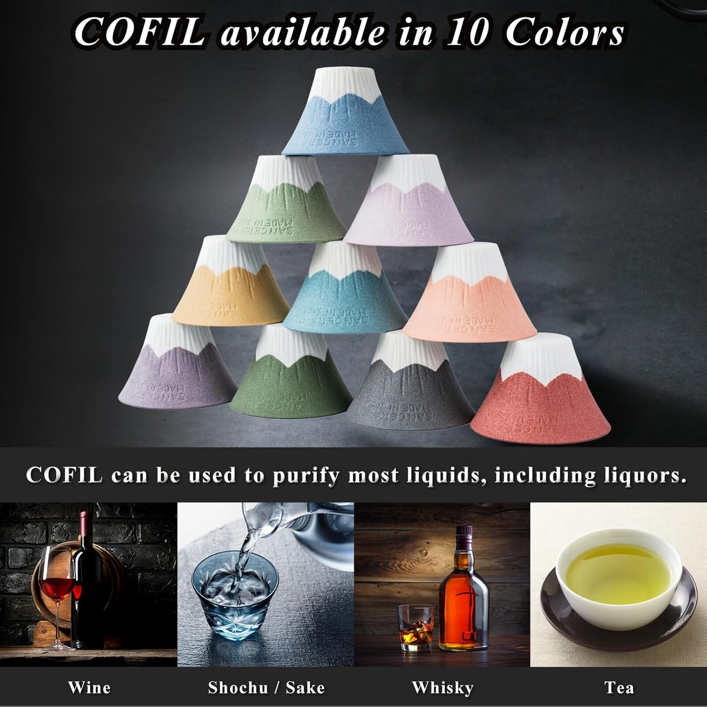 Ceramic Reusable Coffee Filter Dripper Paperless Sustinable Mt. Fuji Made in Japan (Blue Green)