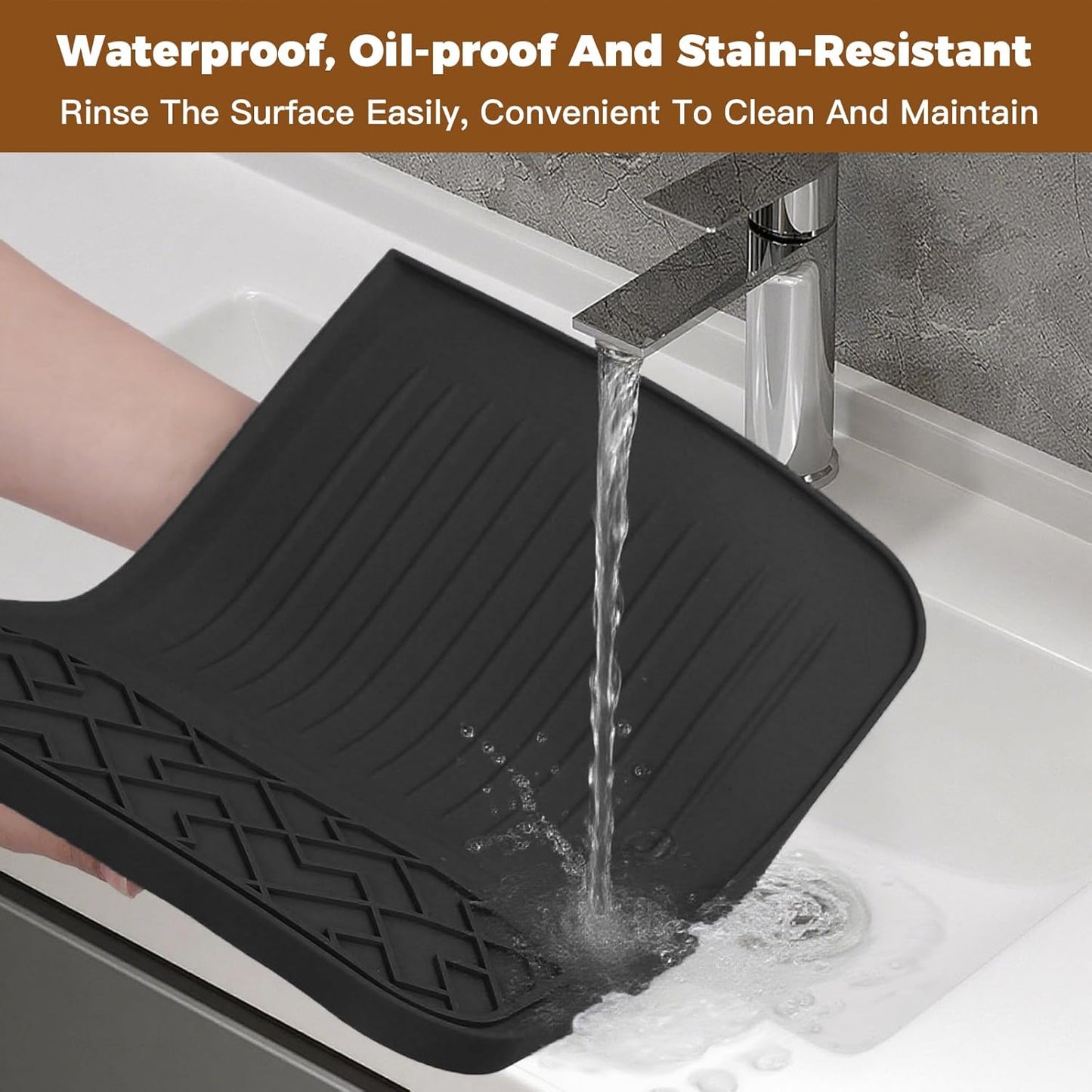 Top Mat for Ninja Luxe Cafe Espresso Machine ES601 – Protect Top Surface Food Grade Silicone Tamping Mat for Ninja luxe Cafe Accessories – Waterproof Non-Slip Espresso Tamper Mat Black