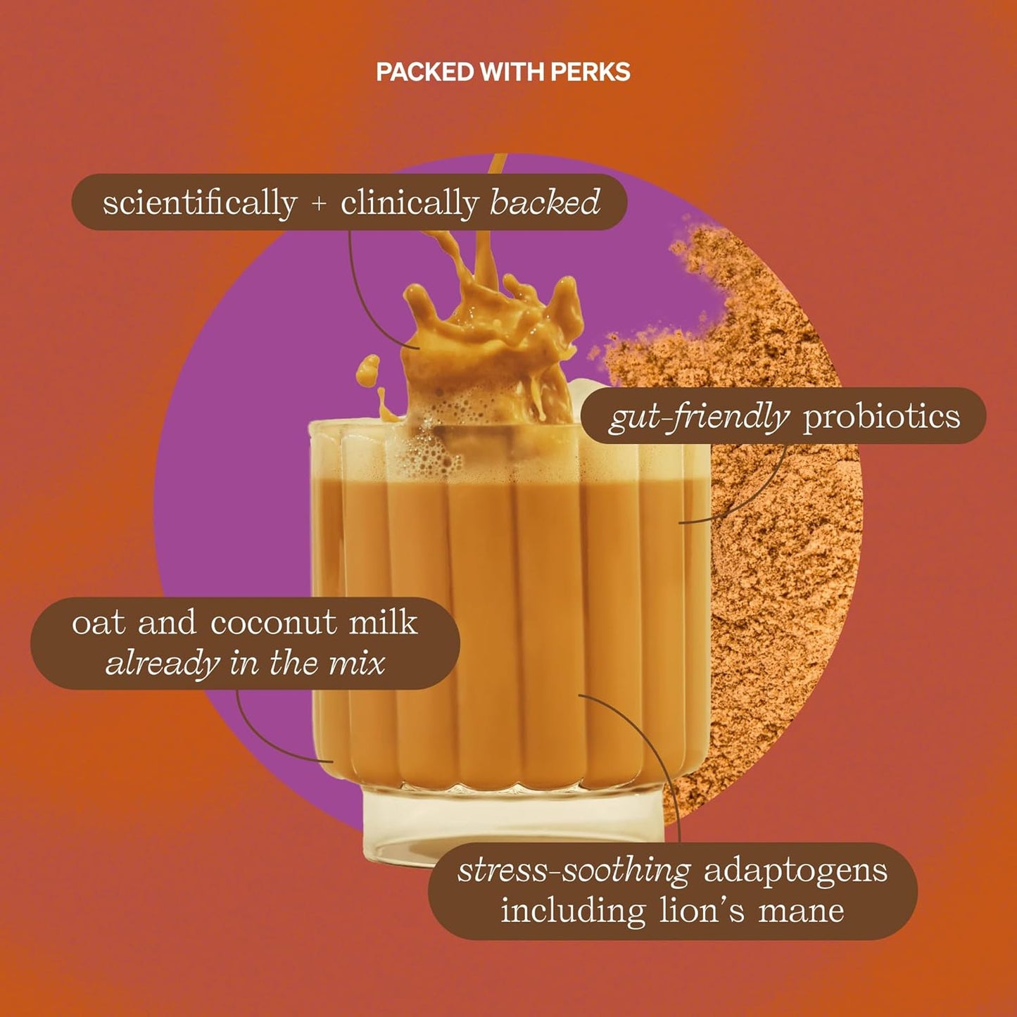 Clevr Blends Chai Tea Latte, Instant Superfood Powder Blend with Oat Milk, Lion’s Mane, Reishi Mushroom, Black Tea, Organic Spices, Coconut Cream, Ashwagandha, Oprah’s Favorite Things 2022 (14 Lattes)