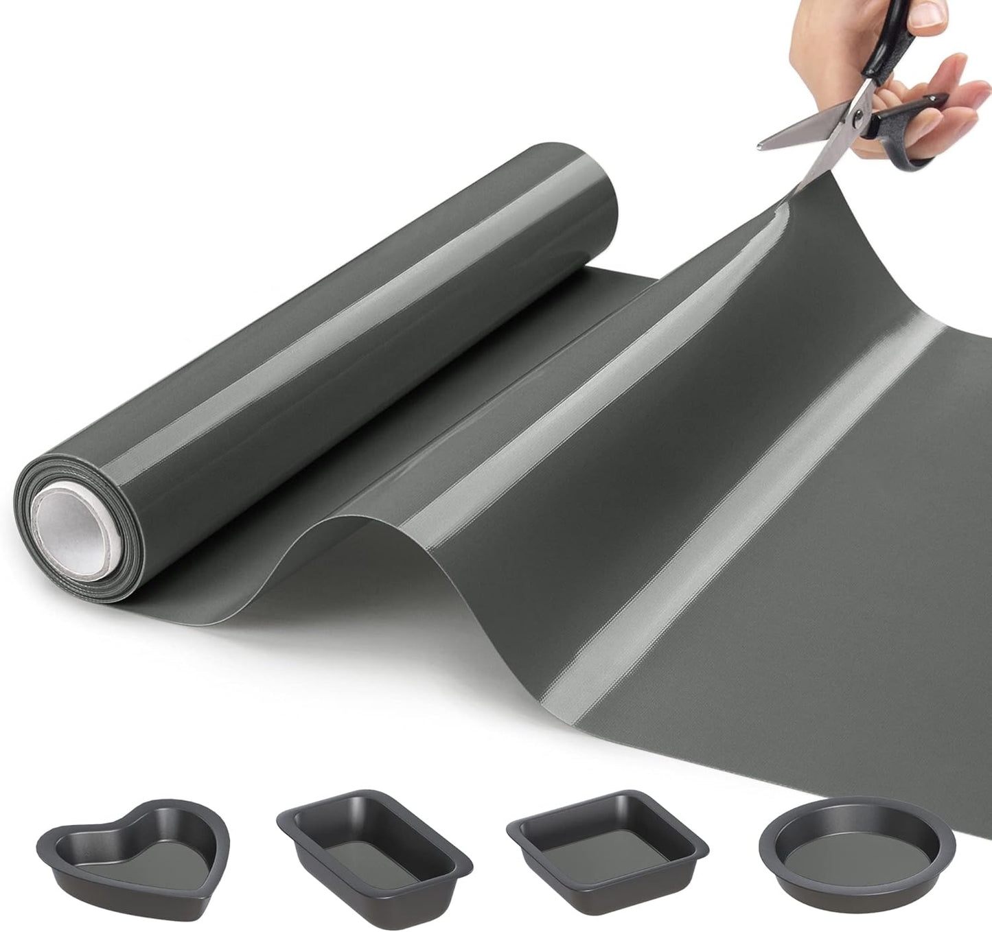 Silicone Baking Mat Roll - Best German Silicone - Non-slip Silicone Pastry Mat, Non-Stick Reusable Air Fryer Linner, Counter Mat, Oven Liner, Freeze Dryer Mat - 12IN x 8FT