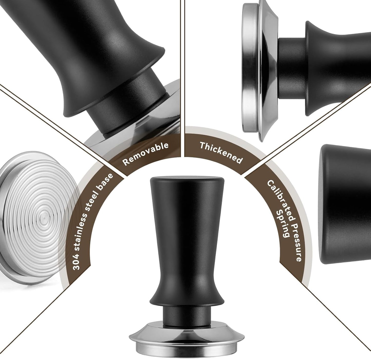 24pcs Espresso Tamper Set, Barista Tools Kit for Coffee Machine, Spring-Loaded 304 Stainless Steel Base 30lbs Coffee Calibrated Tamper Tools for Enjoying cafes Home Office hotels(53mm)