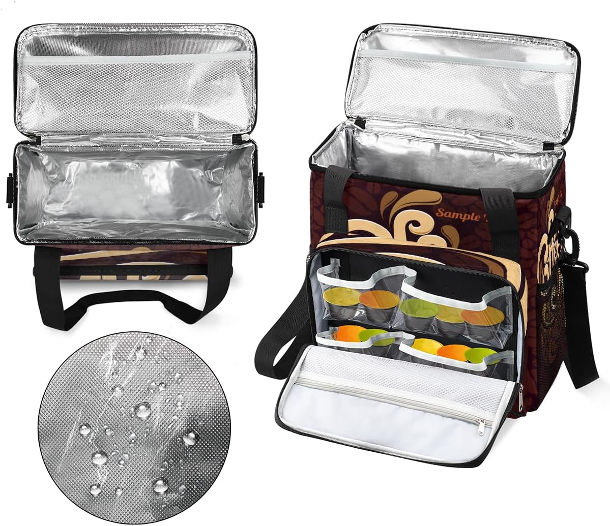 Funny Coffee Coffee Maker Carring Bag Coffee Cafe Travel Carrying Storage Tote Bag Compatible with Keurig K-Mini or K-Mini Plus Portable Single Serve Coffee Brewer Case with Pockets for K-cup Pods