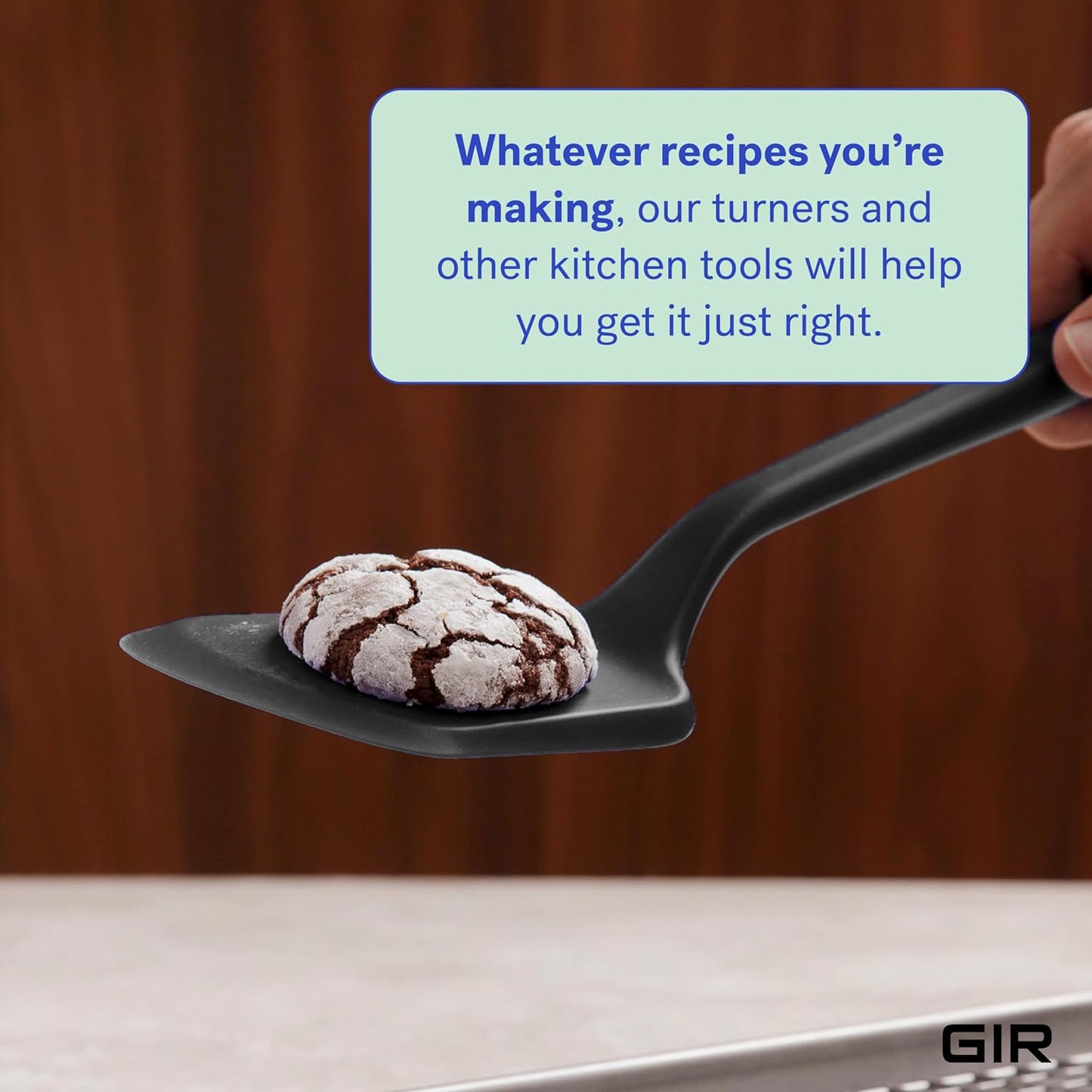 GIR Get It Right Silicone Spatula Turner - Heat-Resistant up to 425°F - Nonstick Pancake Flipper, Egg & Kitchen Tool - Mini 11 Inch - Black Silicone Spatula for Cooking