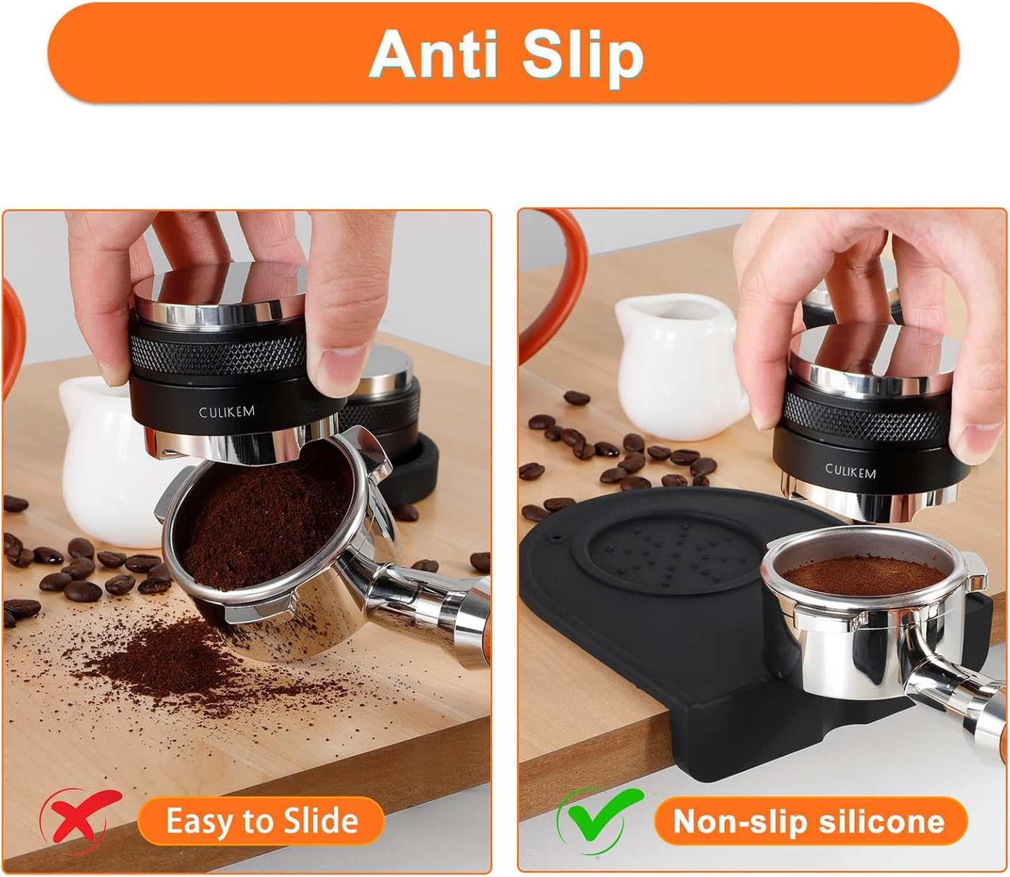 Espresso Tamping Mat Coffee Tamper - CULIKEM Coffee Tamper Mat for Espresso Machine Accessories, Food Safe Silicone Espresso Tamper Mat for Protect Counter