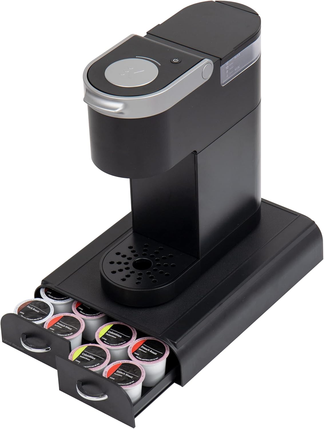 Mind Reader Single Serve Pod Organizer, 2 Drawers, 24 Pod Capacity, Keurig Mini Compatible, Black