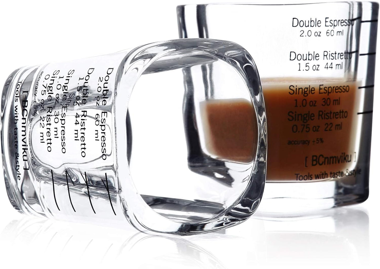 Shot Glasses Measuring cup Liquid Heavy Base Glass Wine Glass Espresso Shot Glass Measurement 2 OZ / 60ML Glass Set for Whiskey, Tequila, Vodka Birthday Gifts Women Men,(Square-4pack)