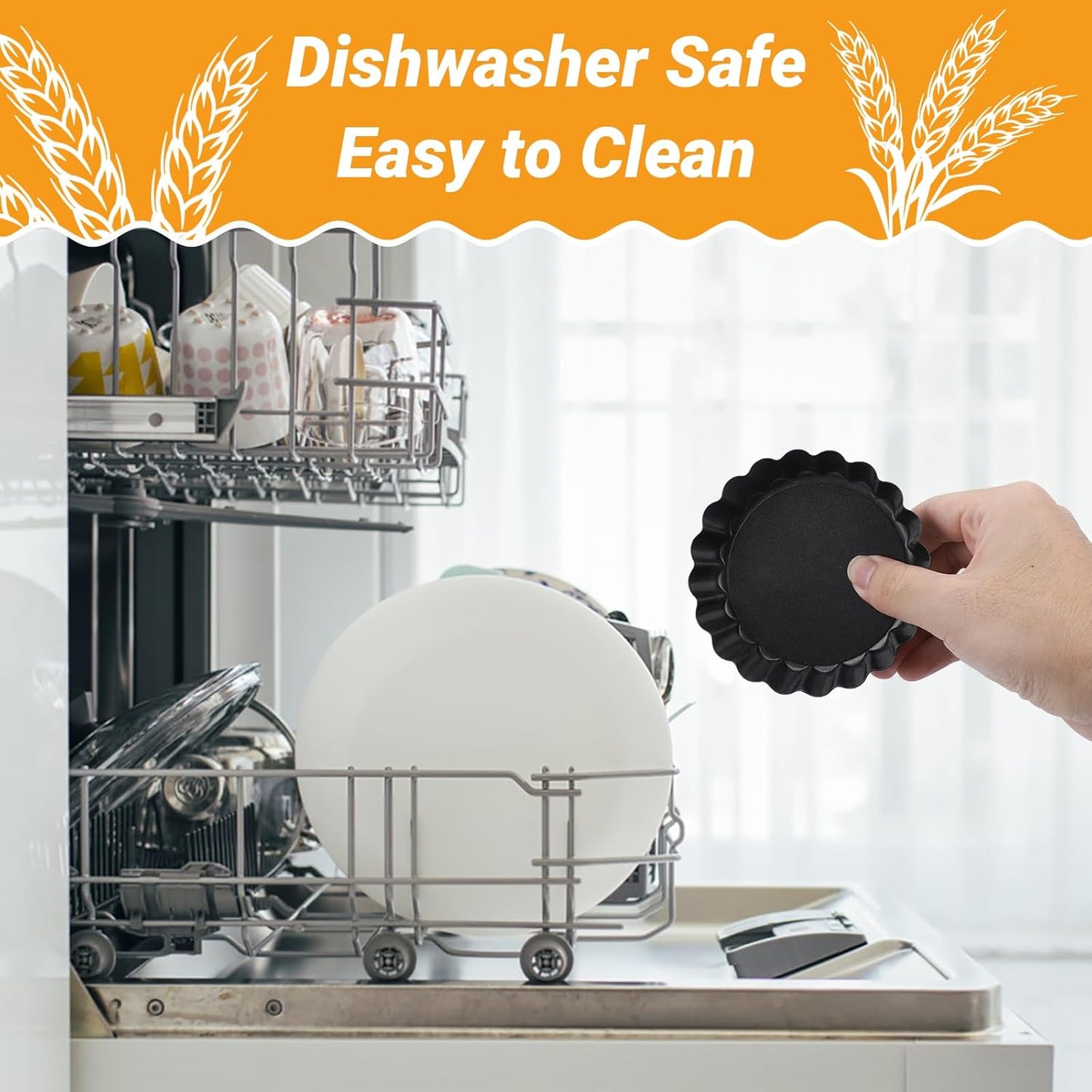 Beasea 4 Inch Tart Pan, 4pcs Mini Non-Stick Tart Pans 4 Inch with Removable Bottom Round Mini Pie Tart Tins Carbon Steel Small Pie Baking Pans for Fruit Tart Quiche Cheese Cakes