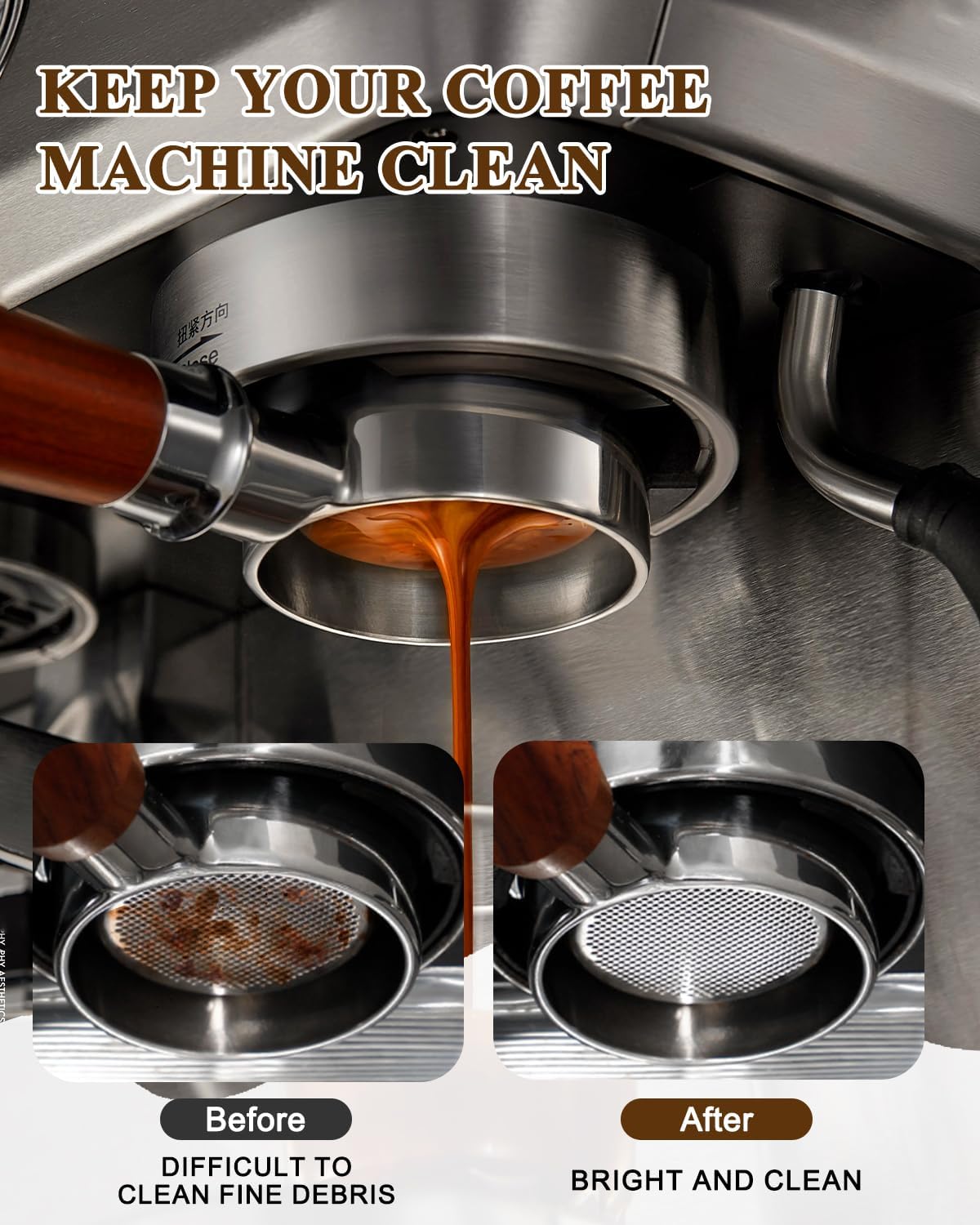 Espresso puck screen 51mm 2 Pack & Walnut Puck screen stand, 316 Stainless Steel Espresso Accessories, Professional Tool for Portafilter Filter Basket