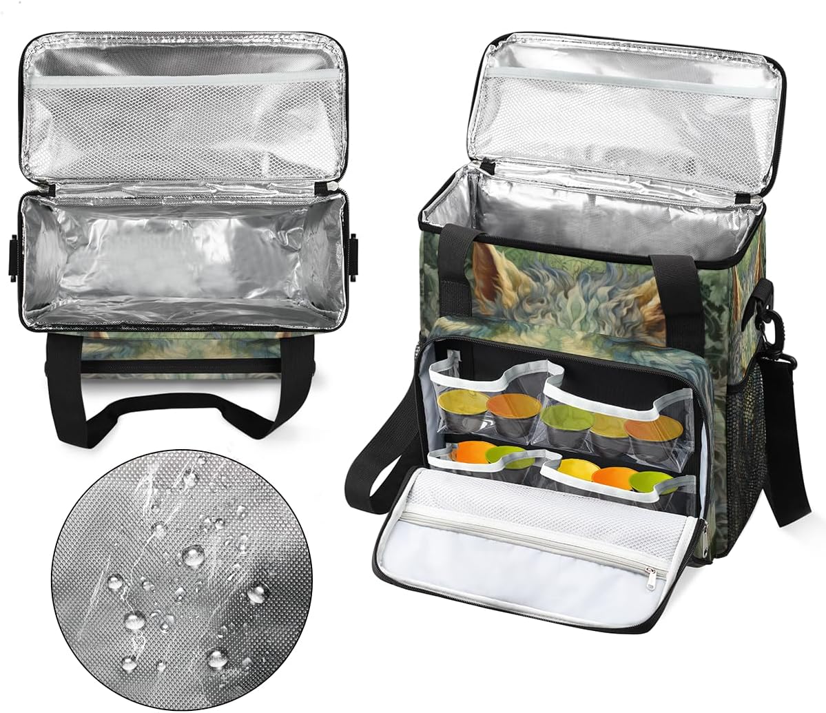 Cool Wolf With Gold Eyes Coffee Maker Carrying Bag, Waterproof Coffee Maker Travel Storage Bag, Portable Coffee Machine Tote Bag Carry on Bag Case with Shoulder Strap for Single Serve Coffee Maker